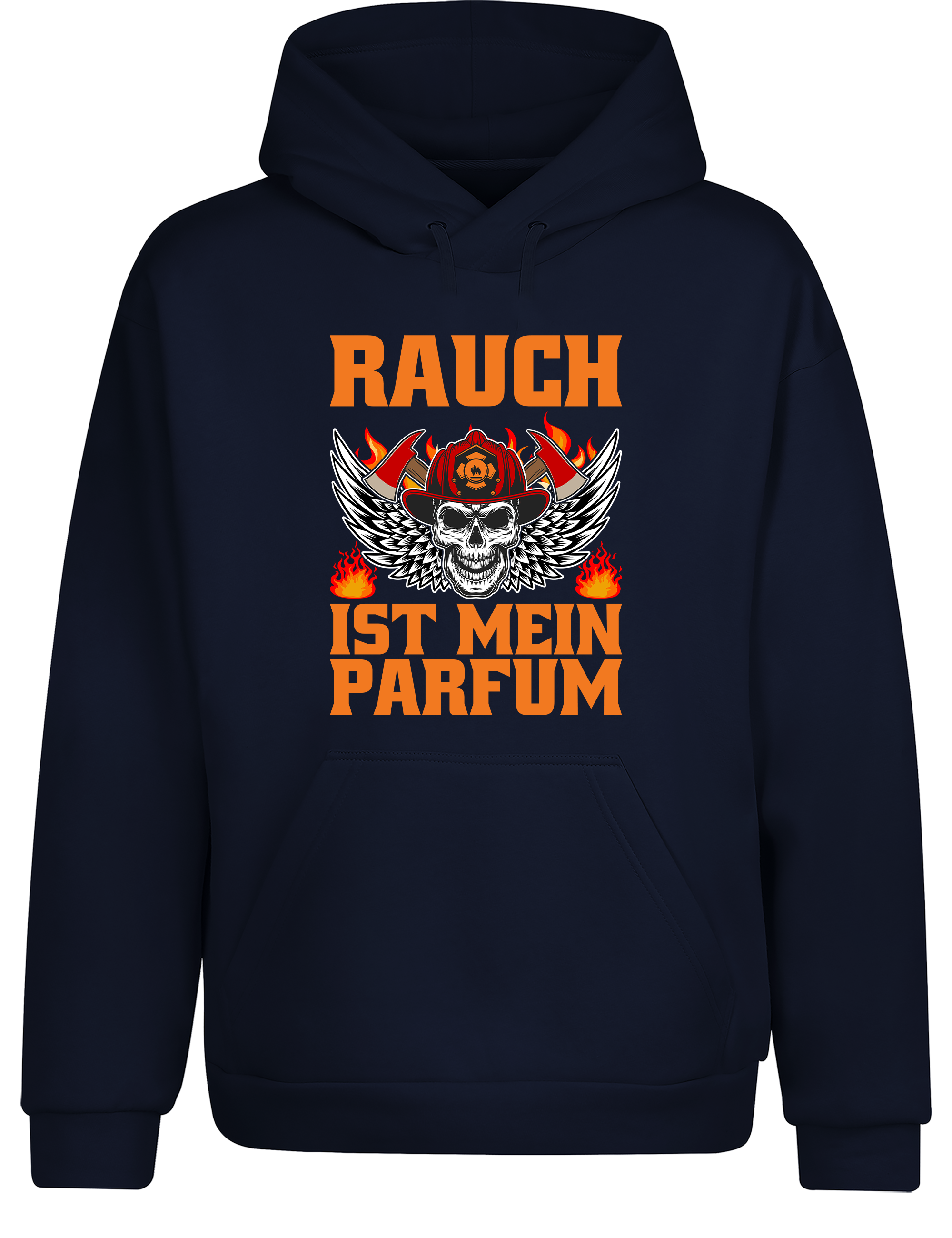 Unisex Hoodie Rauch ist mein Parfum | Feuerwehr Hoodie mit Totenkopf Design