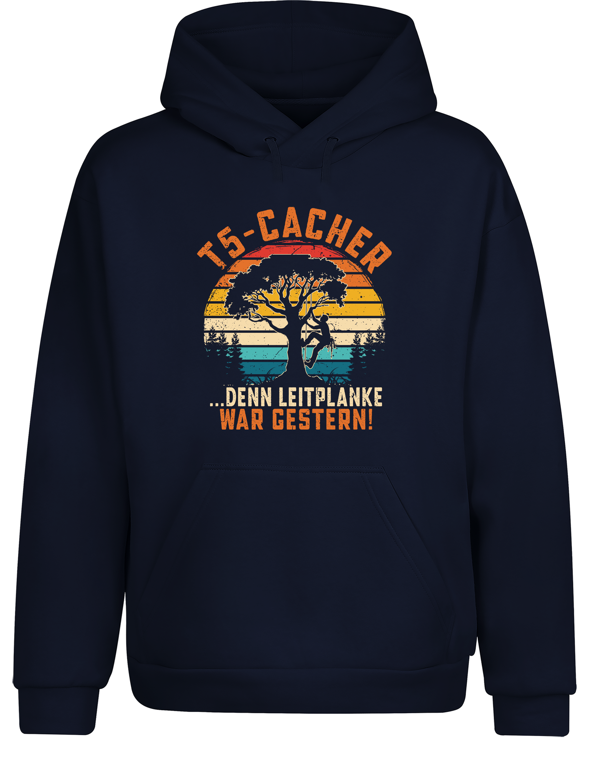 T5-Cacher – Hoodie „Leitplanke war gestern“ | Lustiger Kapuzenpullover für Geocacher & Abenteuerlustige