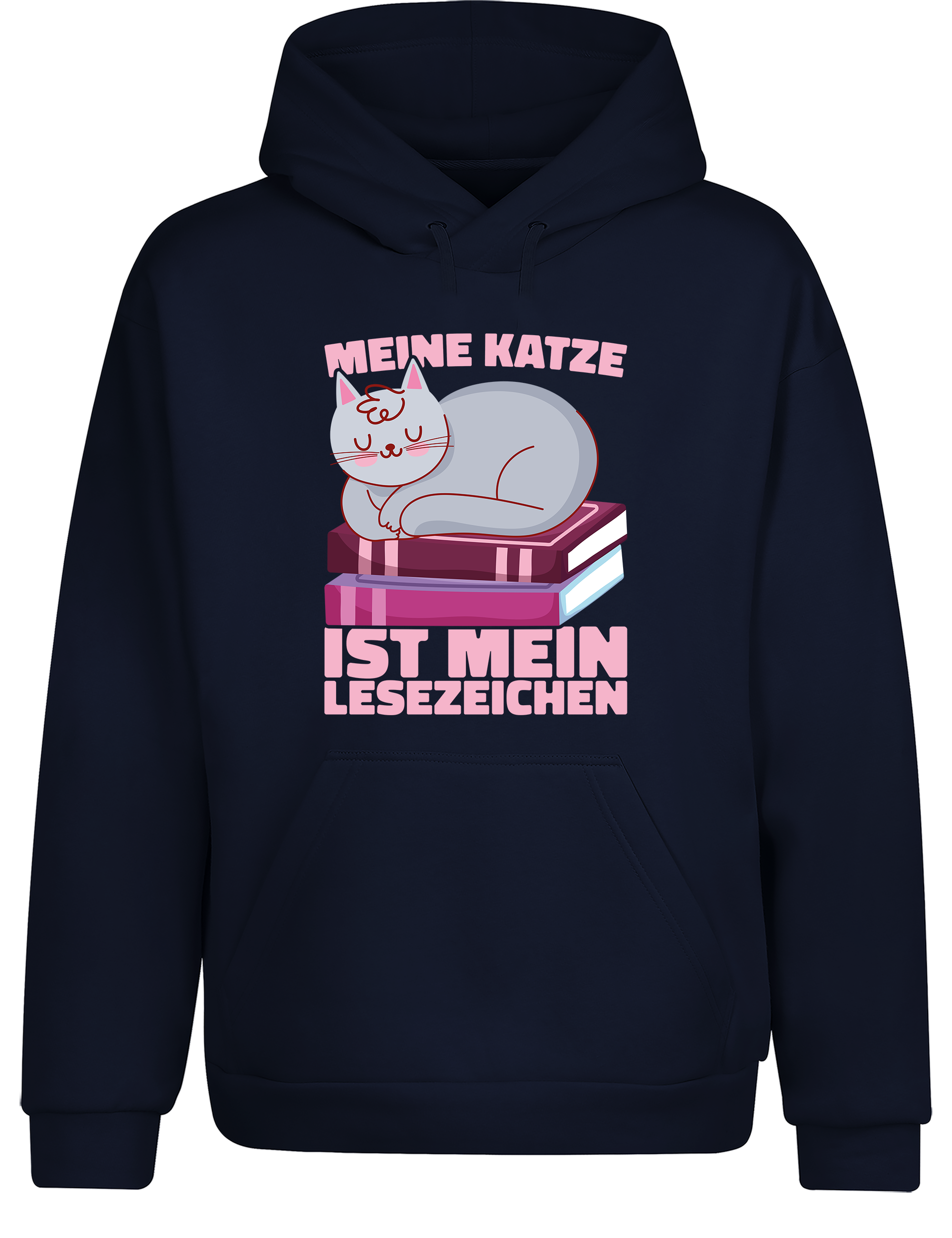 Meine Katze ist mein Lesezeichen – Hoodie im Retro Stil | Perfekter Kapuzenpullover für Katzenfreunde, Bücherwürmer & Geschenkidee