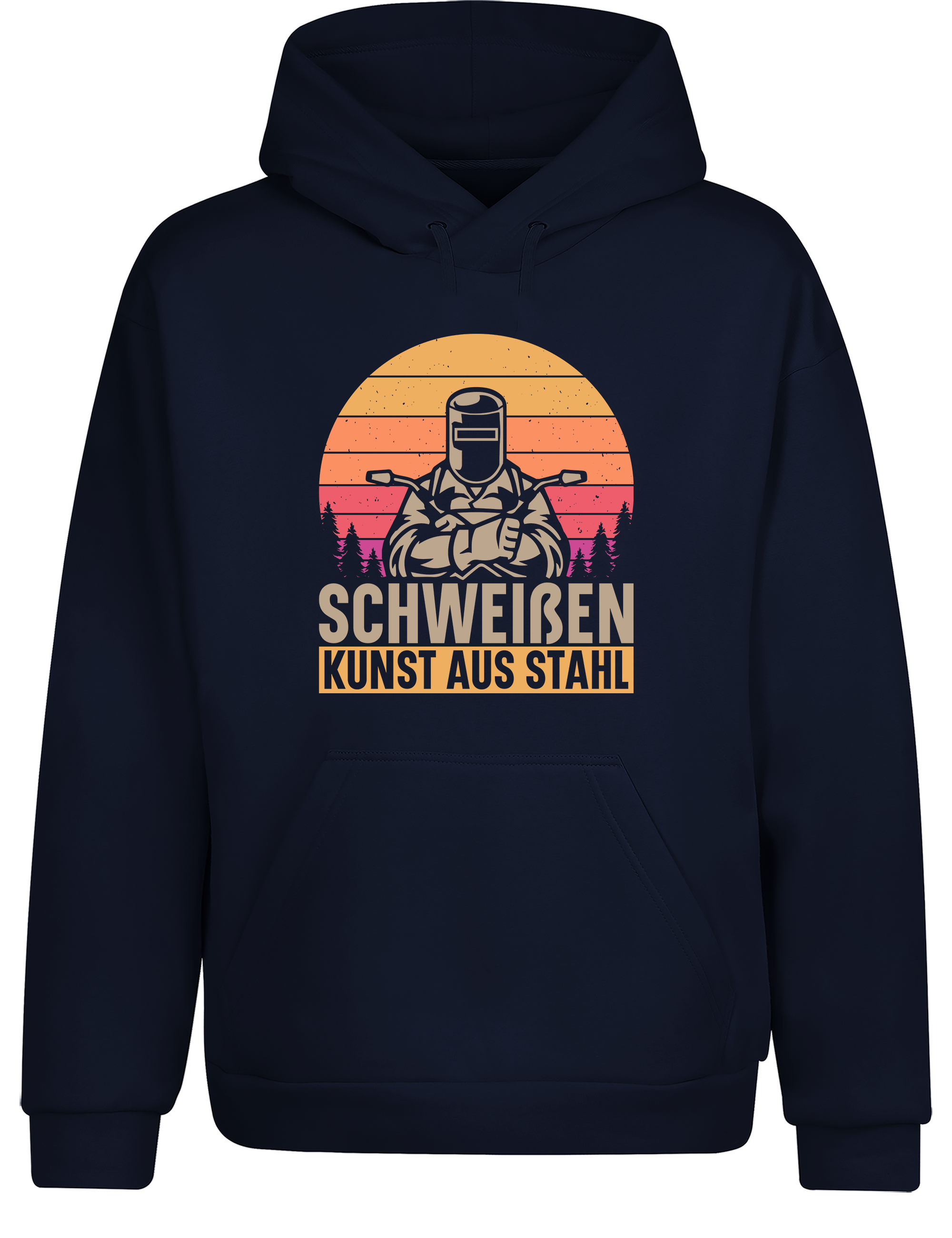 Schweißen – Kunst aus Stahl – Hoodie im Retro Stil | Lustiger Kapuzenpullover für Schweißer, Metallbauer & Handwerker