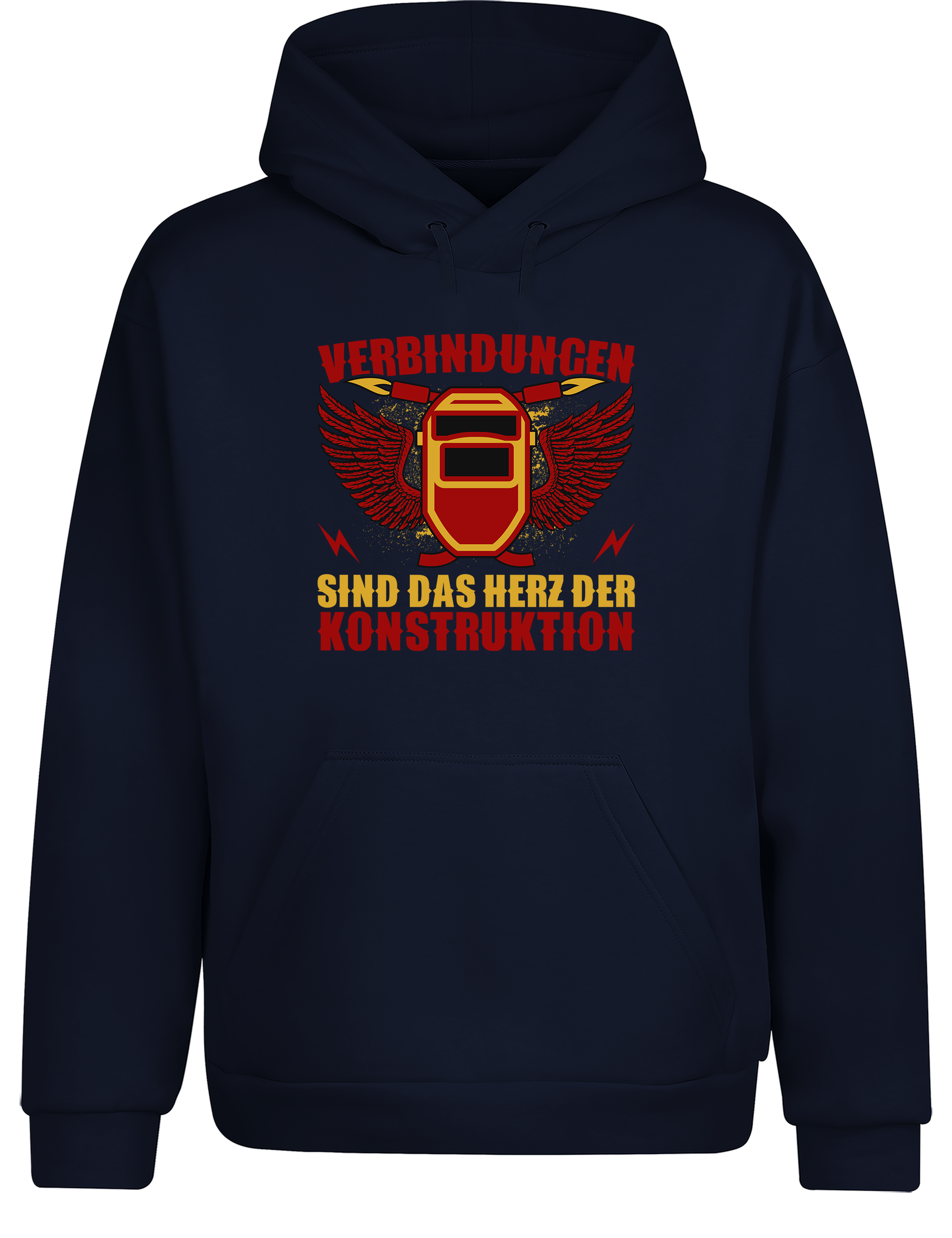 Verbindungen sind das Herz der Konstruktion – Hoodie im Retro Stil | Lustiger Kapuzenpullover für Bauingenieure, Handwerker & Konstrukteure