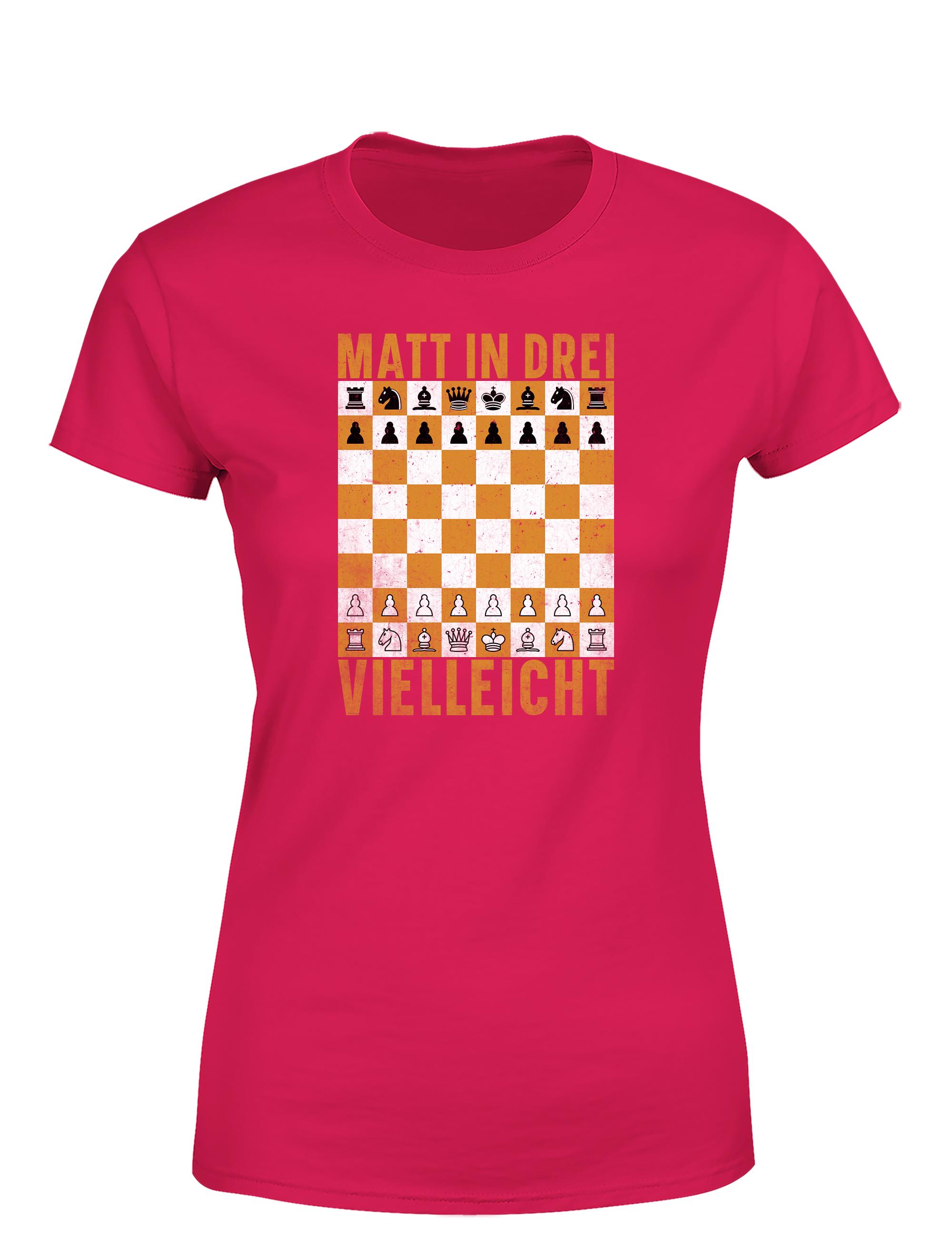 Matt in drei vielleicht – Damen T-Shirt im Retro Stil | Stylisches Damen Shirt für Schachspielerinnen, Turniere, Freizeit & Geschenkidee