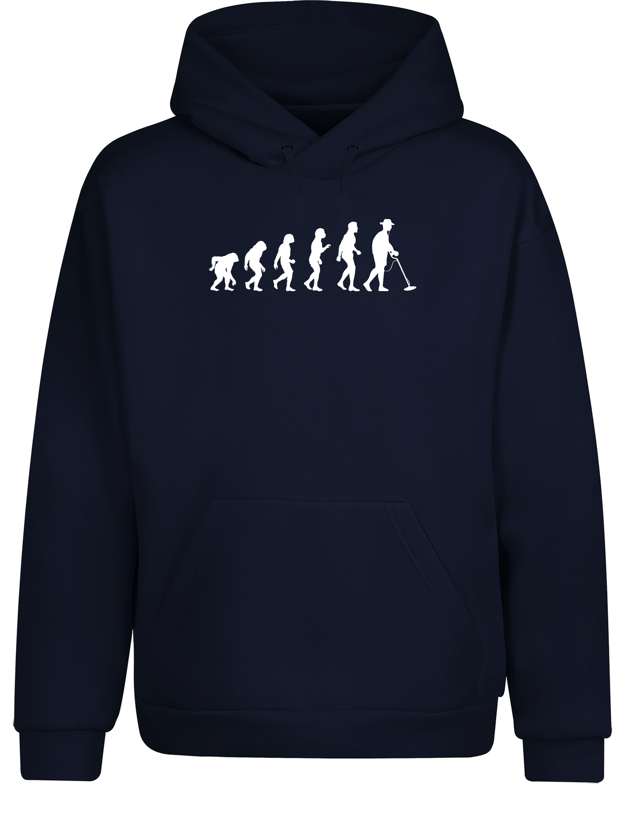Evolution des Sondelns – Hoodie im Retro Stil | Lustiger Kapuzenpullover für Sondler, Schatzsuche & Freizeit