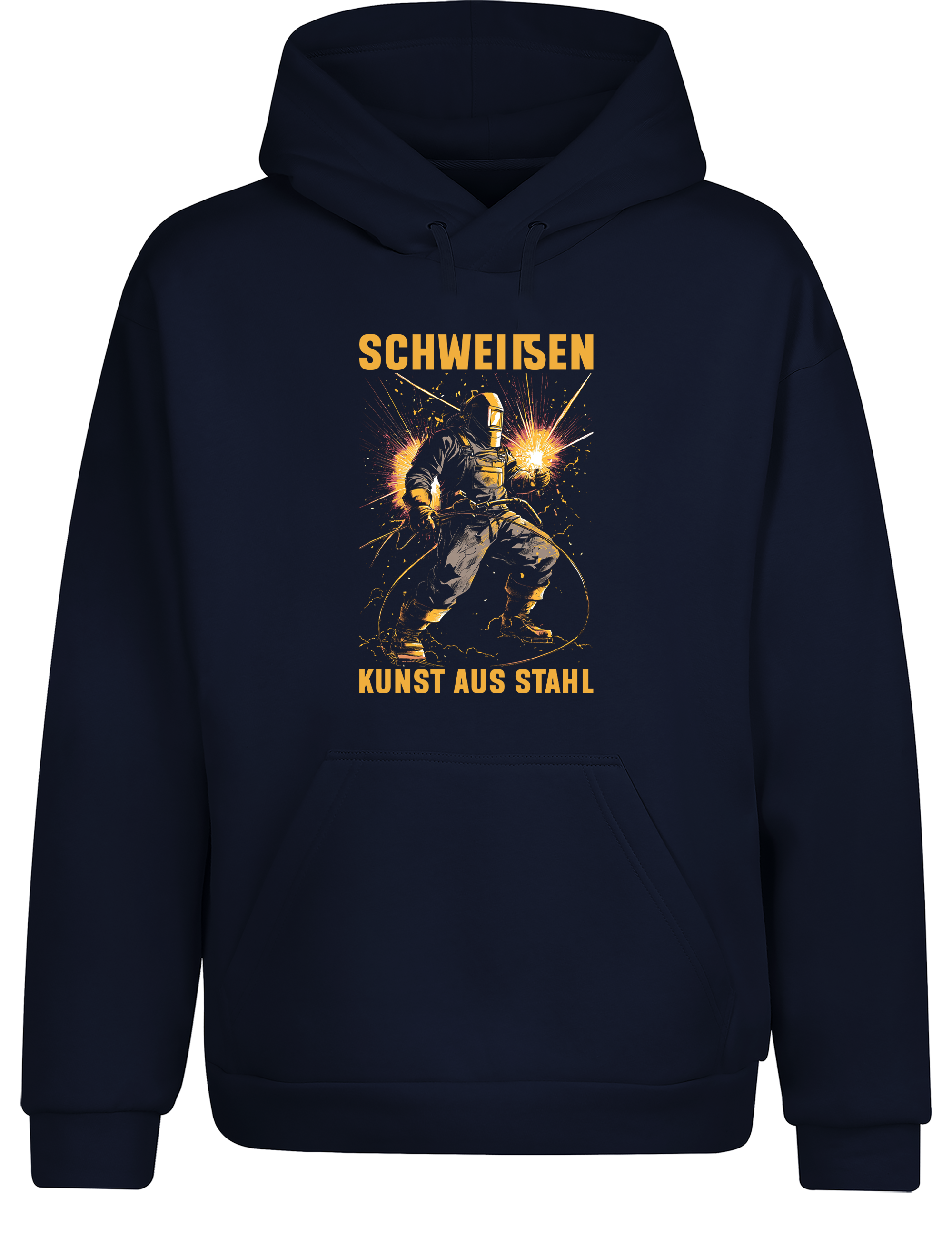 Schweißen – Kunst aus Stahl – Hoodie im Retro Stil | Lustiger Kapuzenpullover für Schweißer, Metallbauer & Handwerker