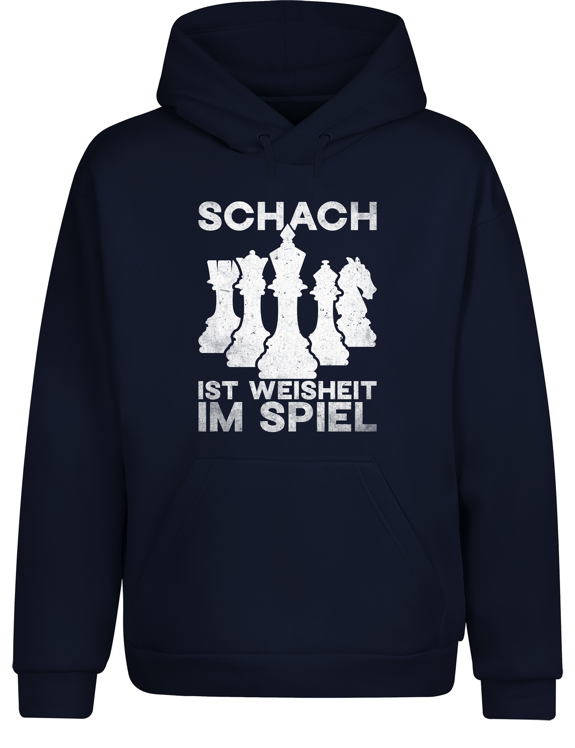 Schach ist Weisheit im Spiel – Hoodie im Retro-Stil | Perfekter Kapuzenpullover für Schachspieler, Turniere, Freizeit & als Geschenkidee