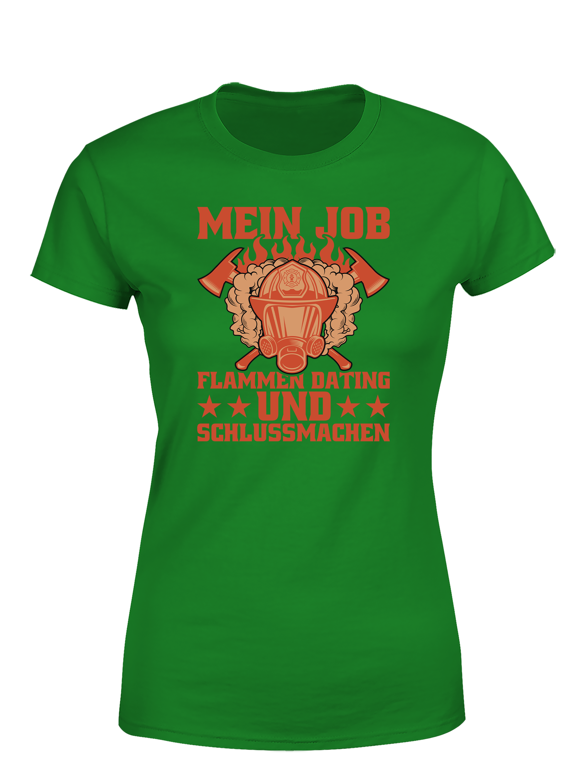 Damen T-Shirt Mein Job Flammen Dating und Schlussmachen | Lustiges Feuerwehr Shirt