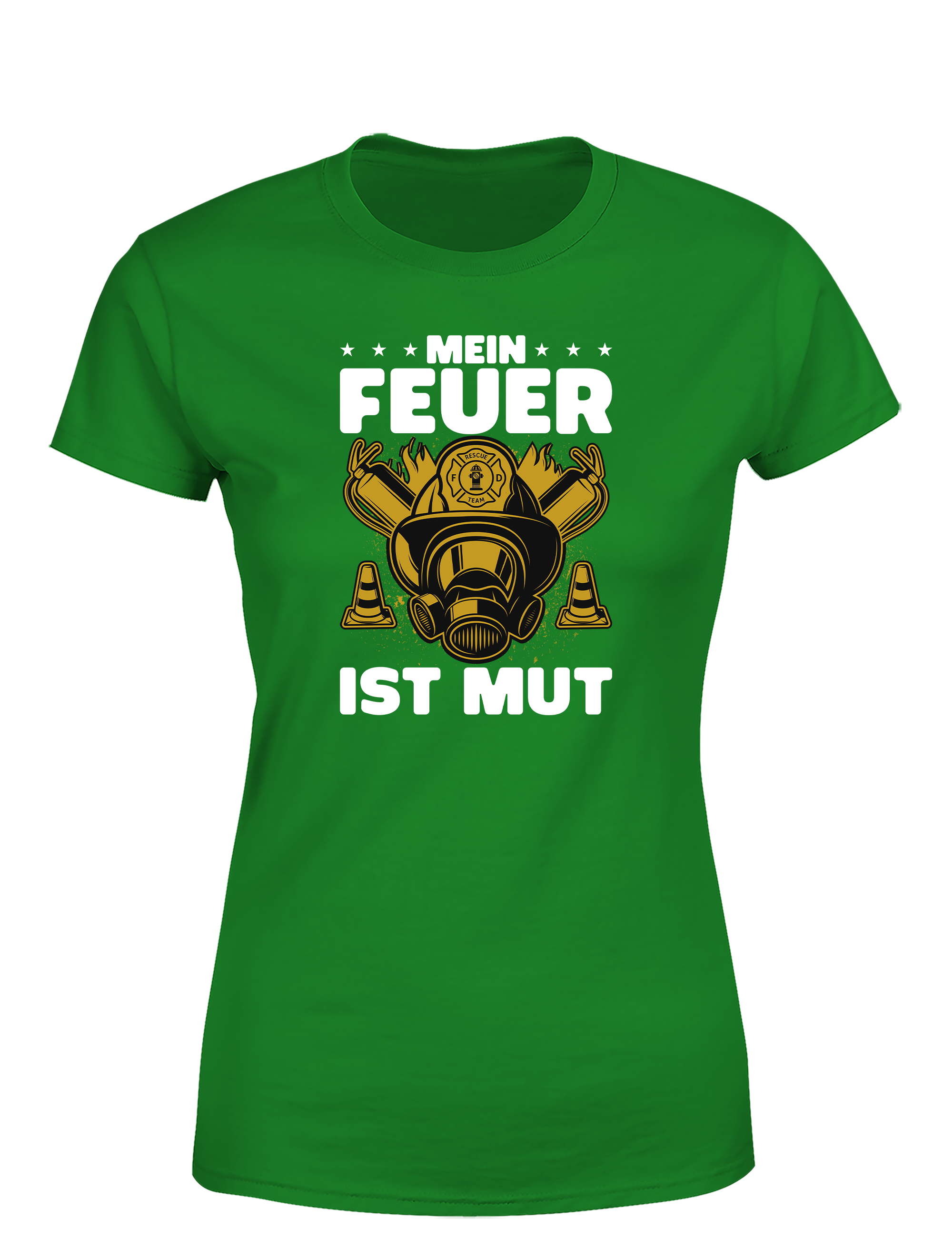 Damen T-Shirt Mein Feuer ist Mut | Starkes Feuerwehr Shirt mit Statement