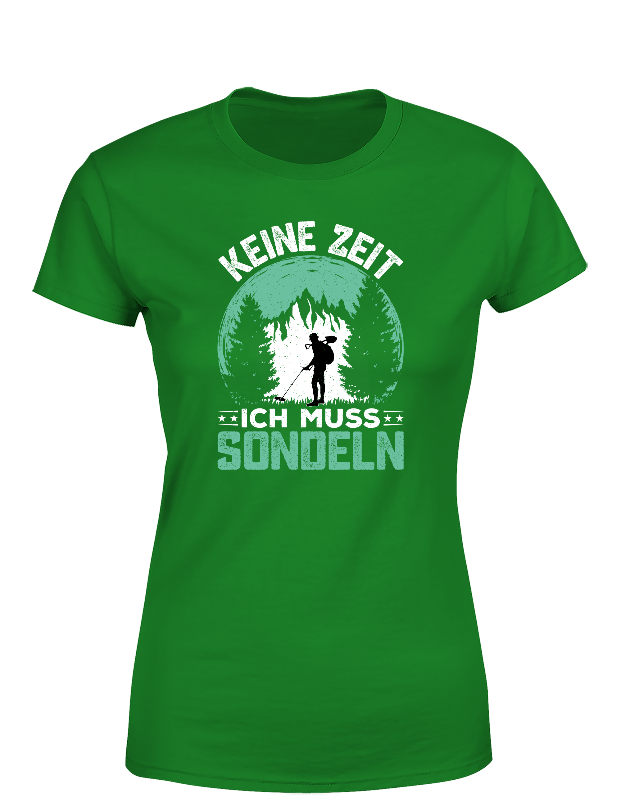 Kein Zeit, ich muss sondeln – Damen T-Shirt im Retro Stil | Lustiges Shirt für Schatzsucherinnen, Freizeit & Geschenkidee