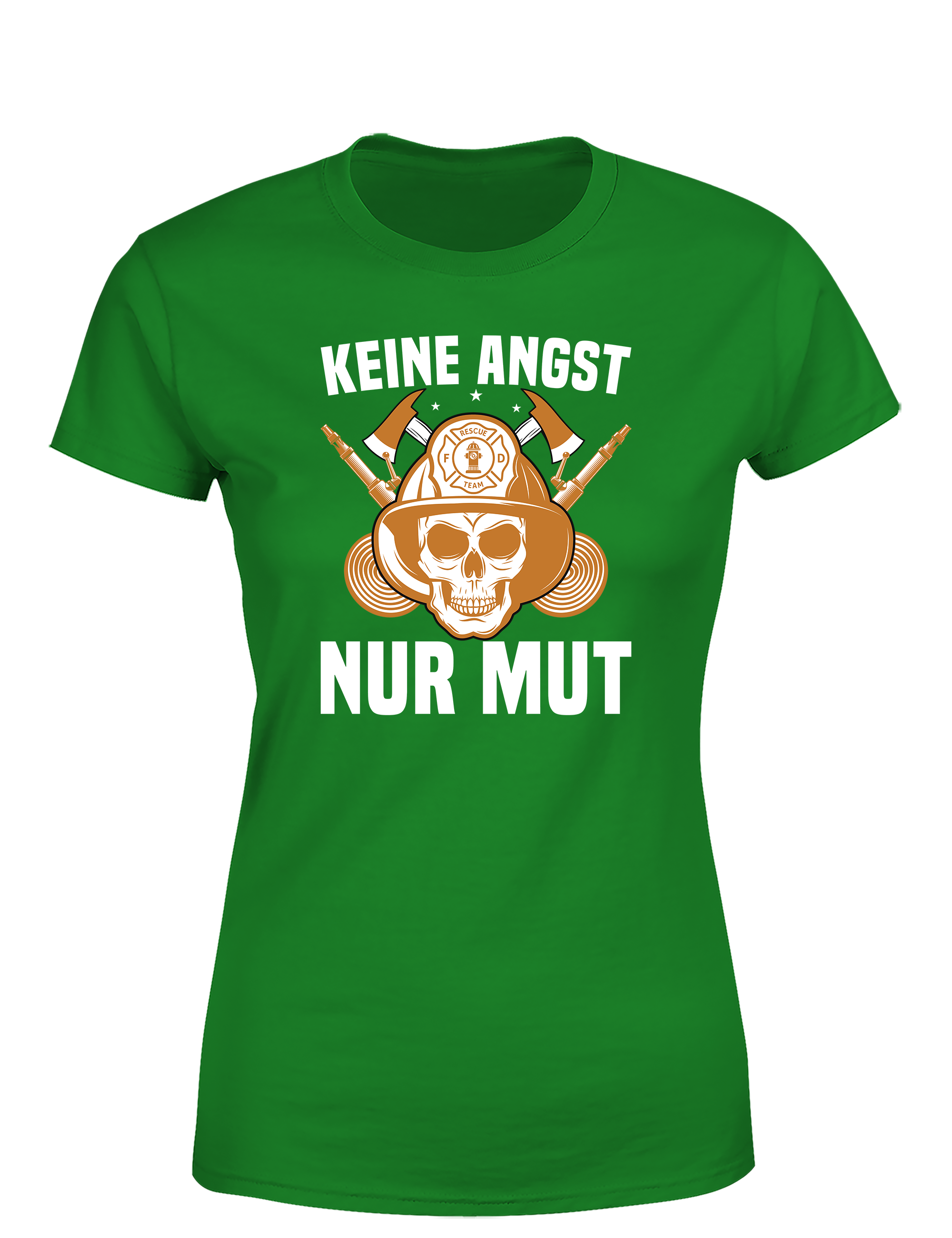 Damen T-Shirt Keine Angst Nur Mut | Starkes Feuerwehr Shirt mit Statement