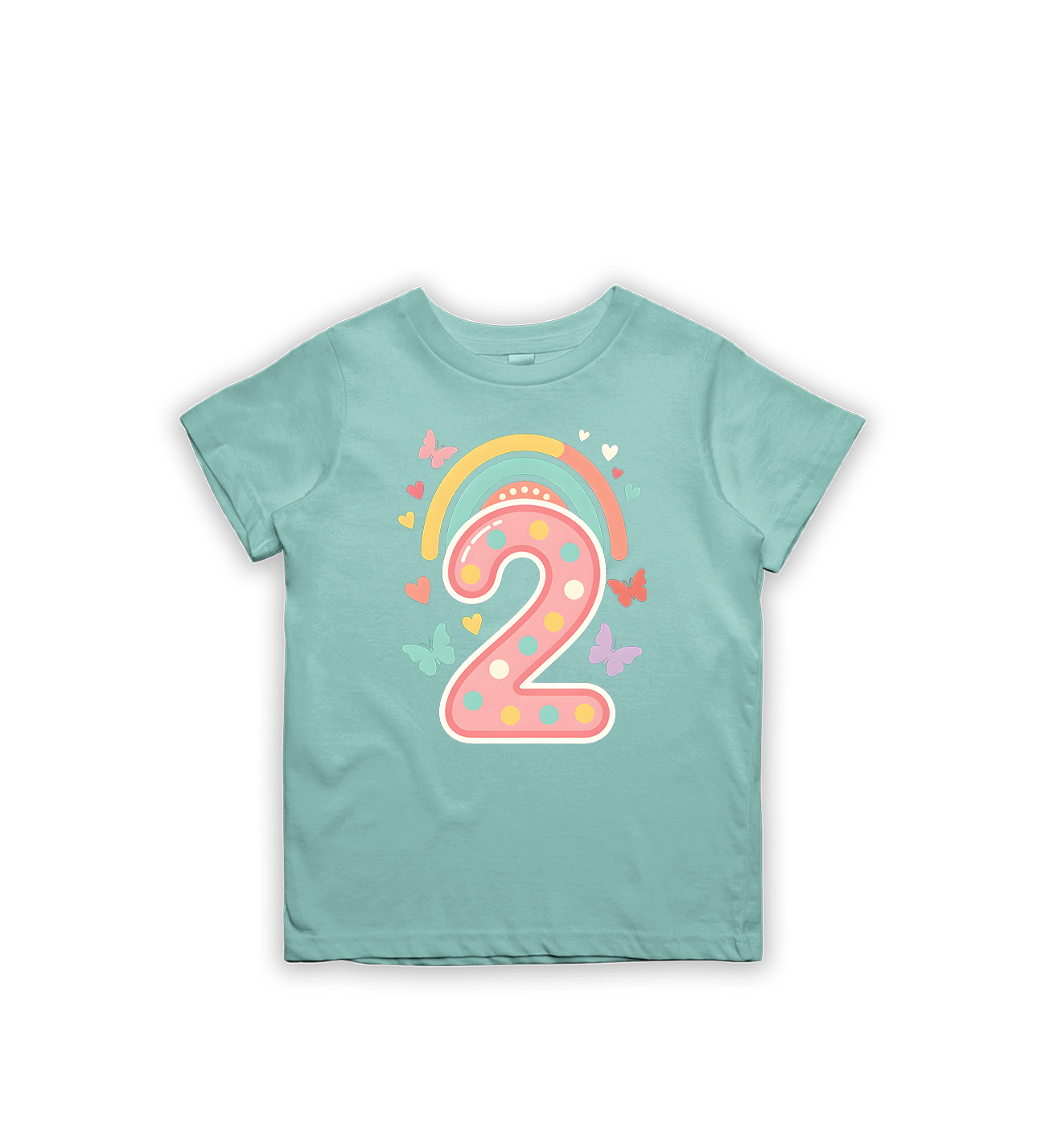 2. Geburtstag Regenbogen Kinder T-Shirt