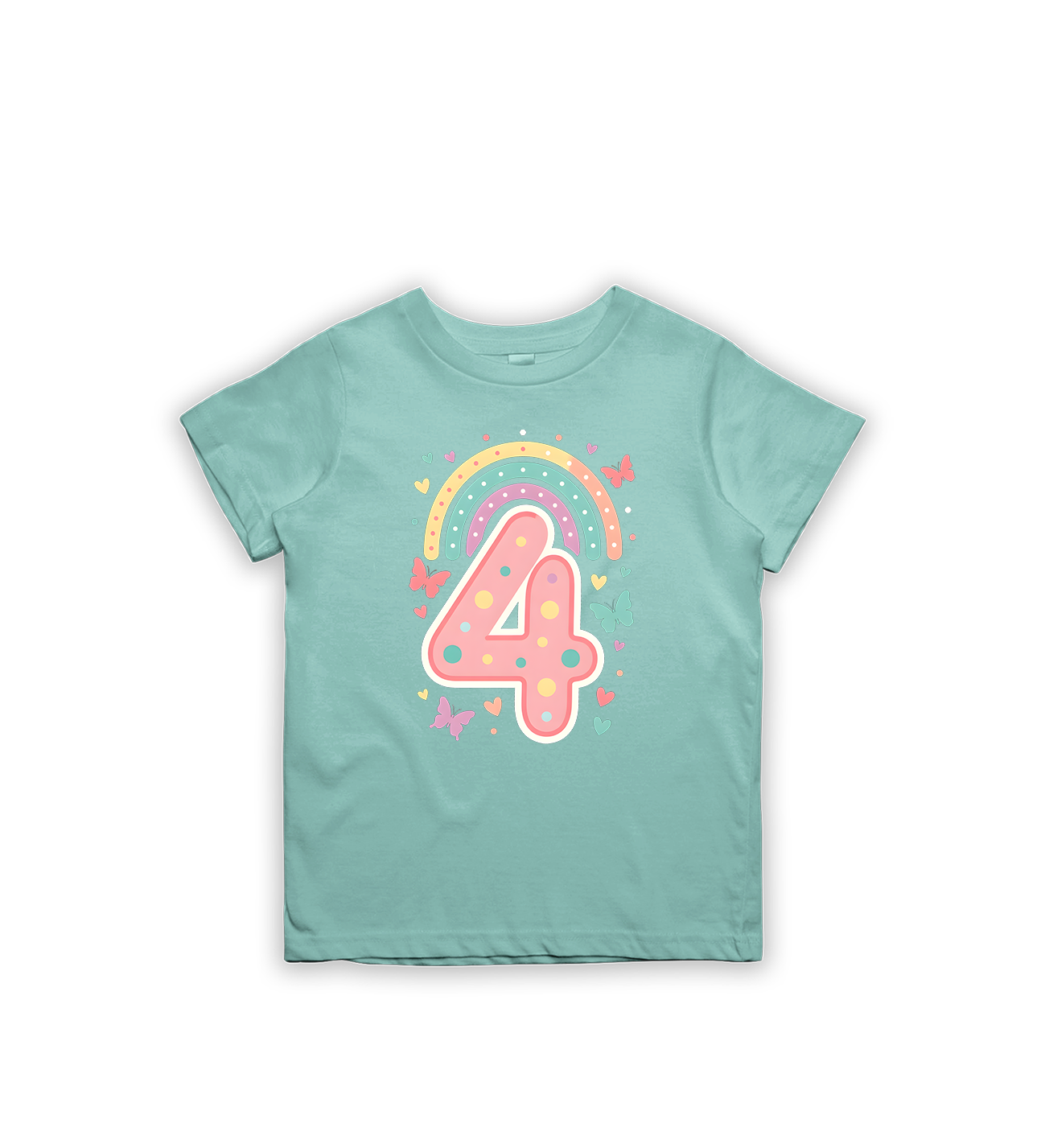 4. Geburtstag Regenbogen Kinder T-Shirt