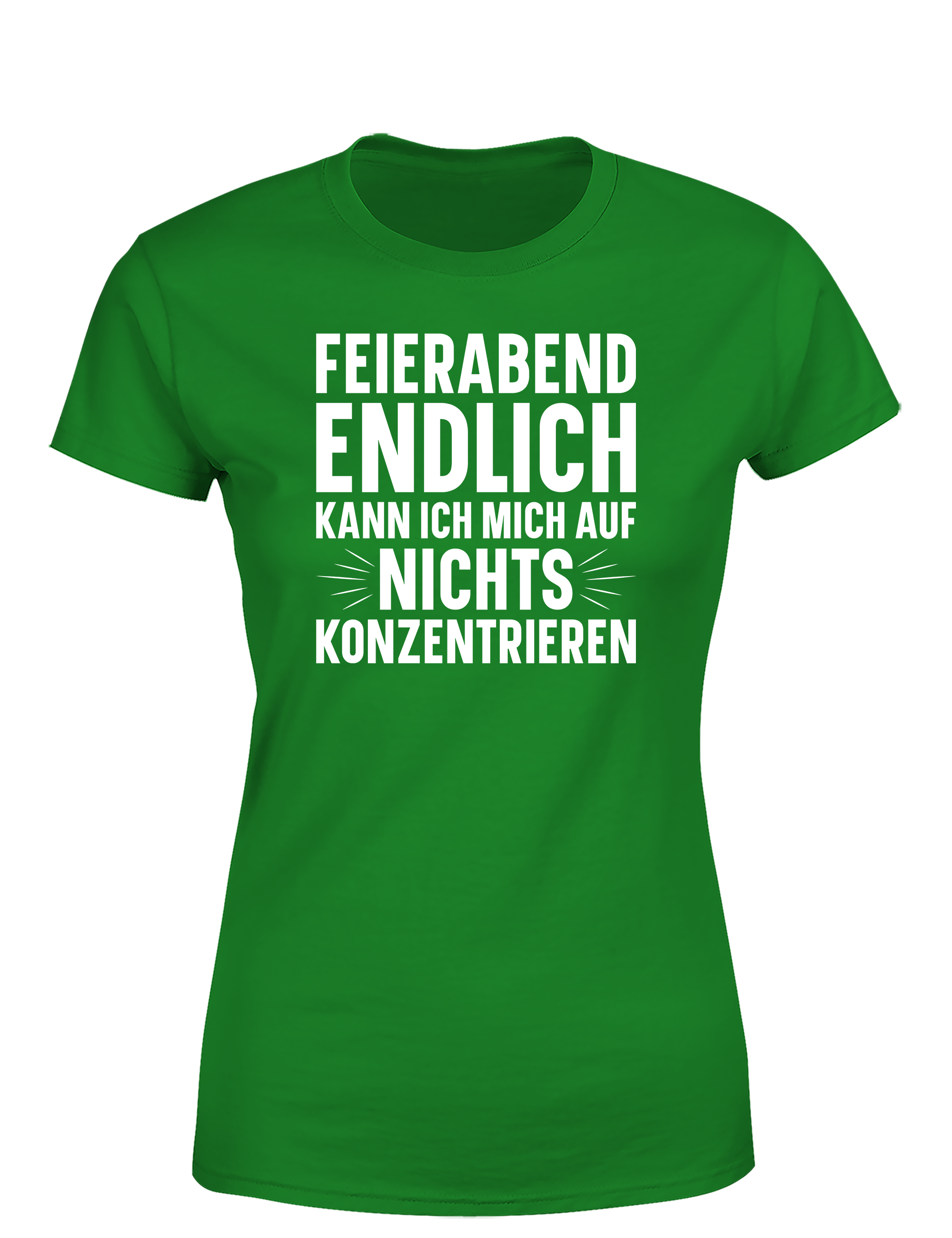 Feierabend Humor – Damen T-Shirt „Endlich kann ich mich auf nichts konzentrieren“ | Lustiges Shirt für Büroqueens & Schlafprinzessinnen