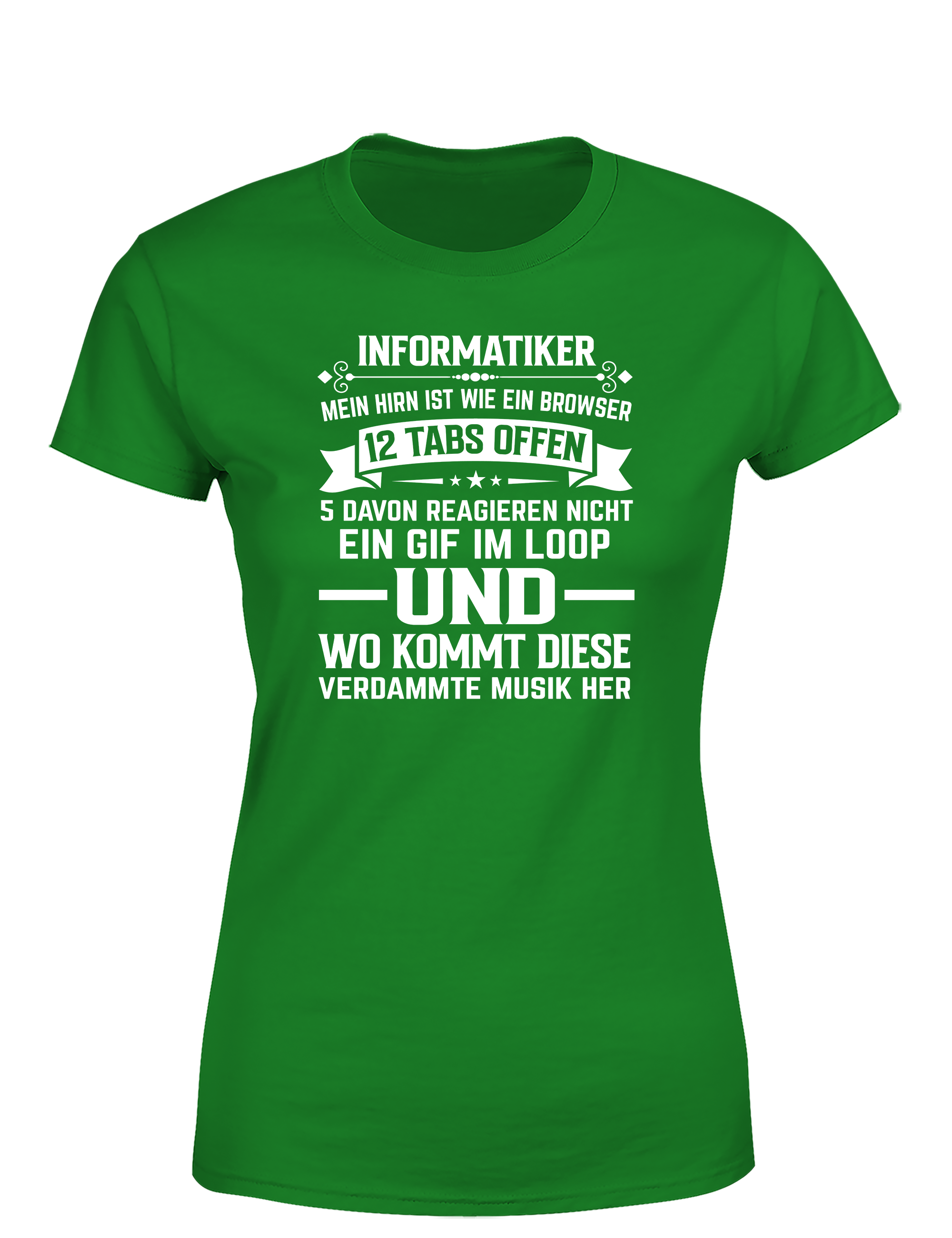 Informatiker Brain – Damen T-Shirt im Retro Stil | Lustiges Nerd Shirt für Programmiererinnen, Entwicklerinnen & IT-Fans