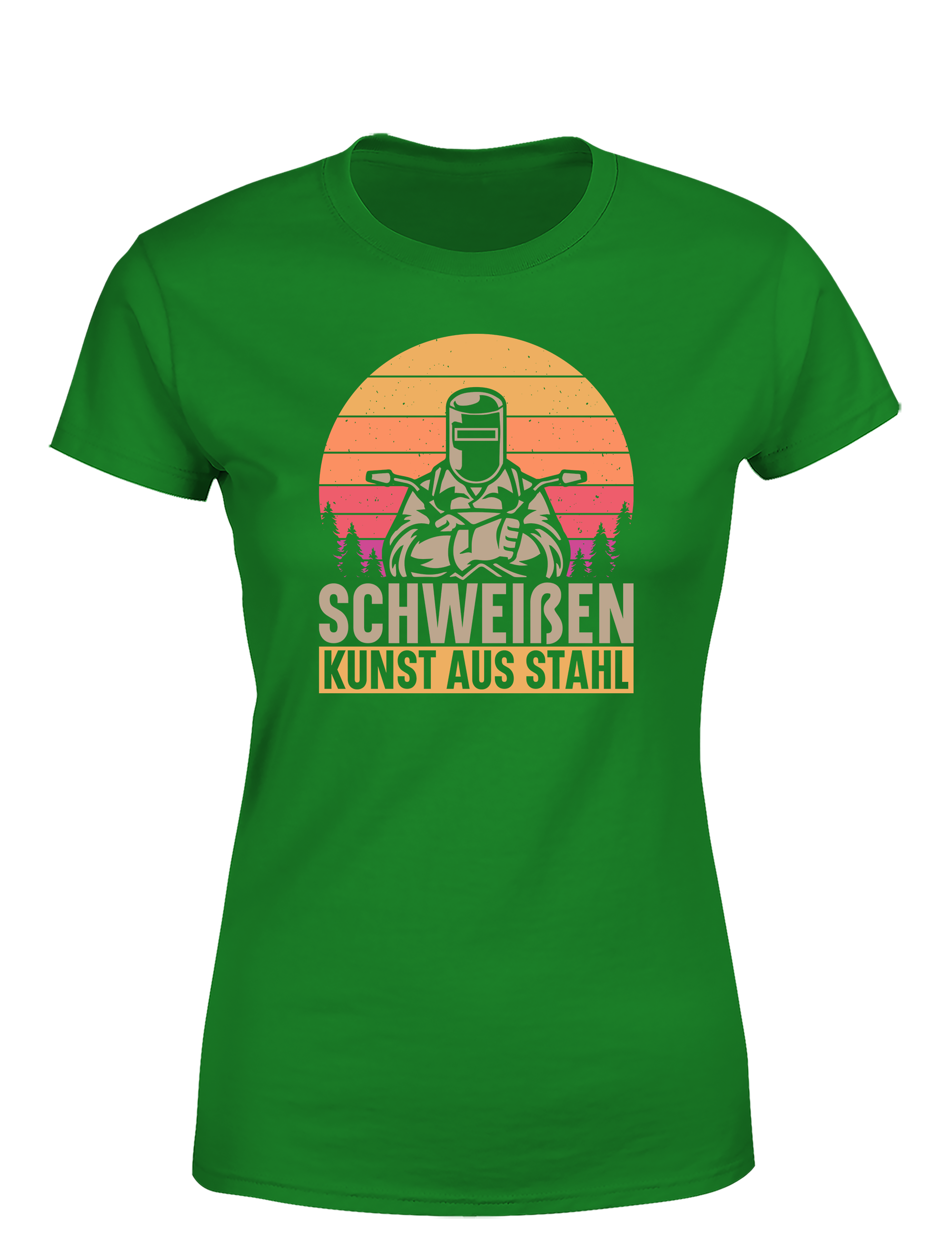 Schweißen – Kunst aus Stahl – Damen T-Shirt im Retro Stil | Lustiges Shirt für Schweißerinnen, Metallbauerinnen & Handwerkerinnen
