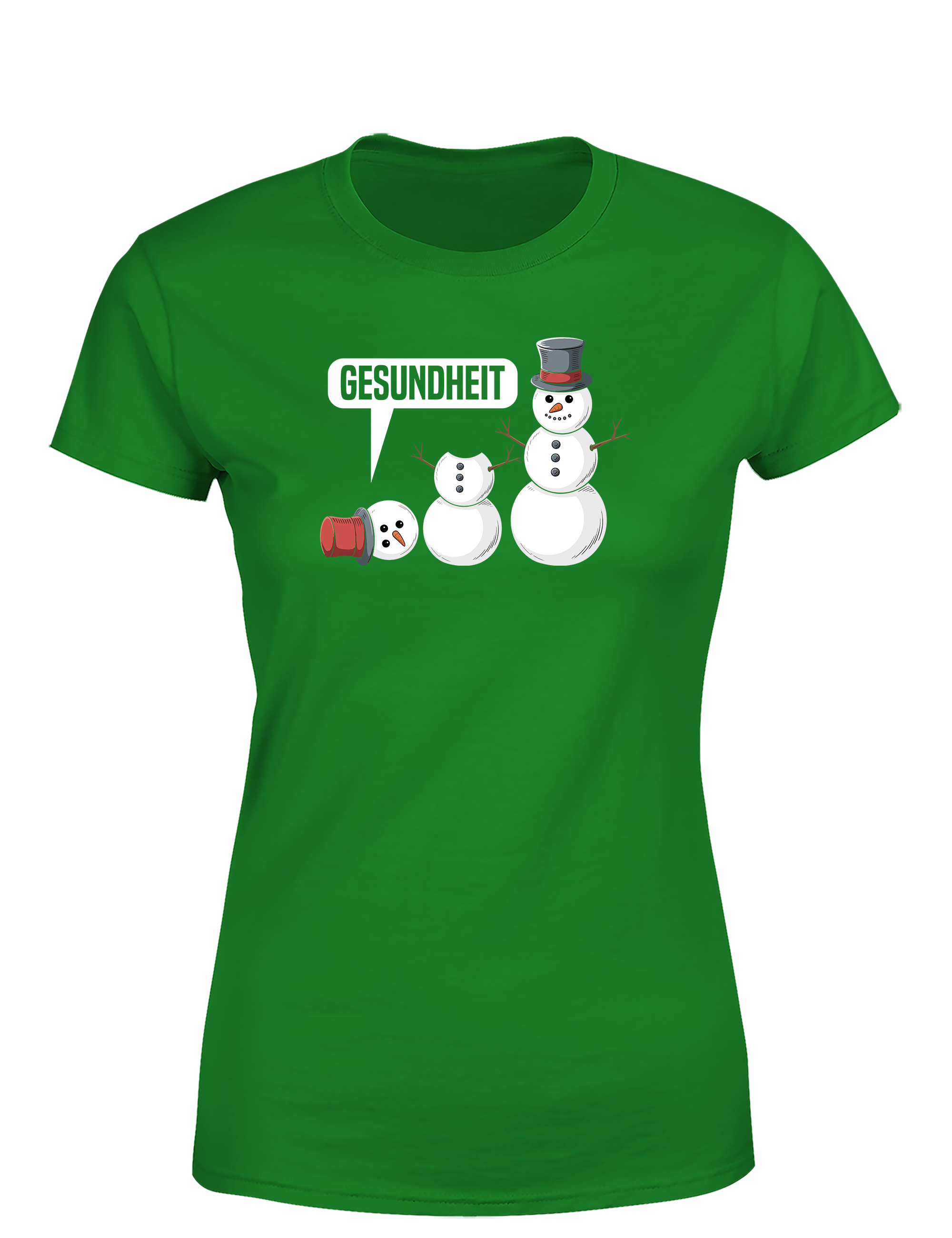 Süßes Damen T-Shirt „Gesundheit“ | Lustiges Schneemann-Shirt für Winter, Weihnachten & Humor-Fans