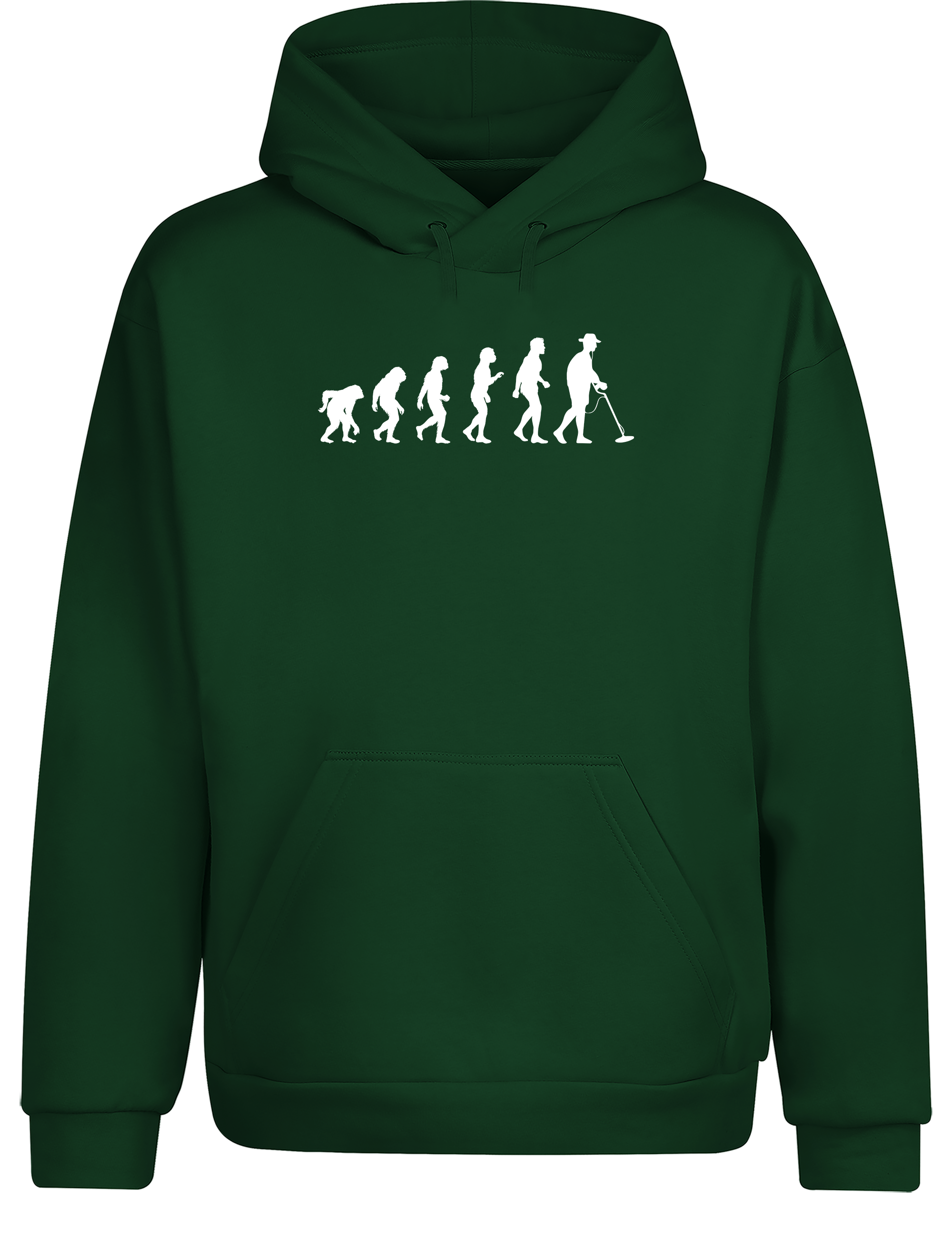 Evolution des Sondelns – Hoodie im Retro Stil | Lustiger Kapuzenpullover für Sondler, Schatzsuche & Freizeit