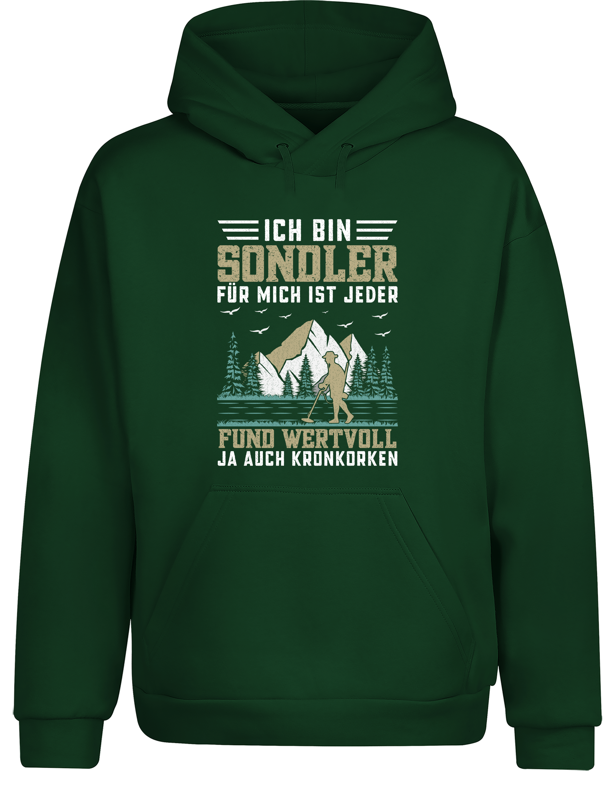 Ich bin Sondler – für mich ist jeder Fund wertvoll (ja, auch Kronkorken) – Hoodie im Retro Stil | Lustiger Kapuzenpullover für Schatzsucher, Sondeln & Freizeit