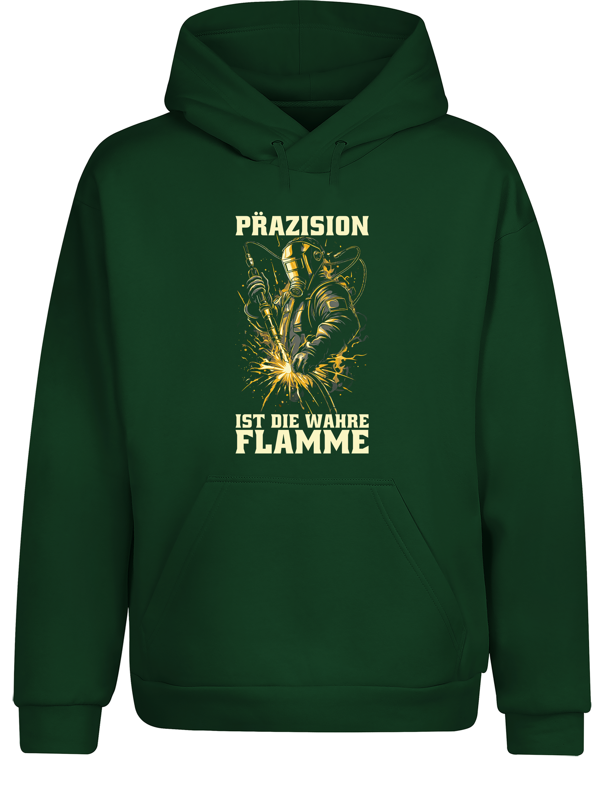 Präzision ist die wahre Flamme – Hoodie im Retro Stil | Lustiger Kapuzenpullover für Schweißer, Metallbauer & Handwerker