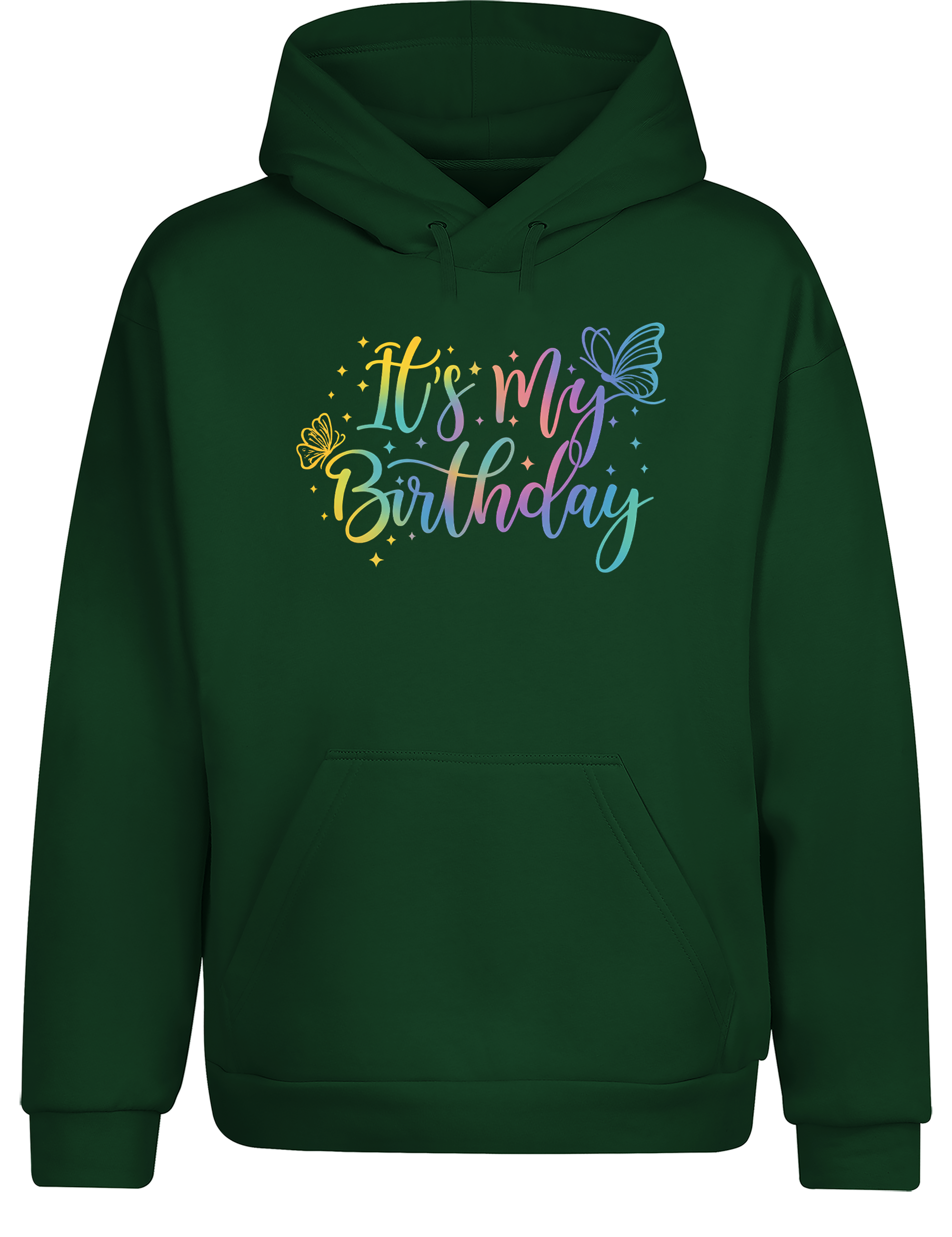 Unisex Hoodie „It’s My Birthday“ | Bunter Geburtstag Hoodie mit Schmetterlingen