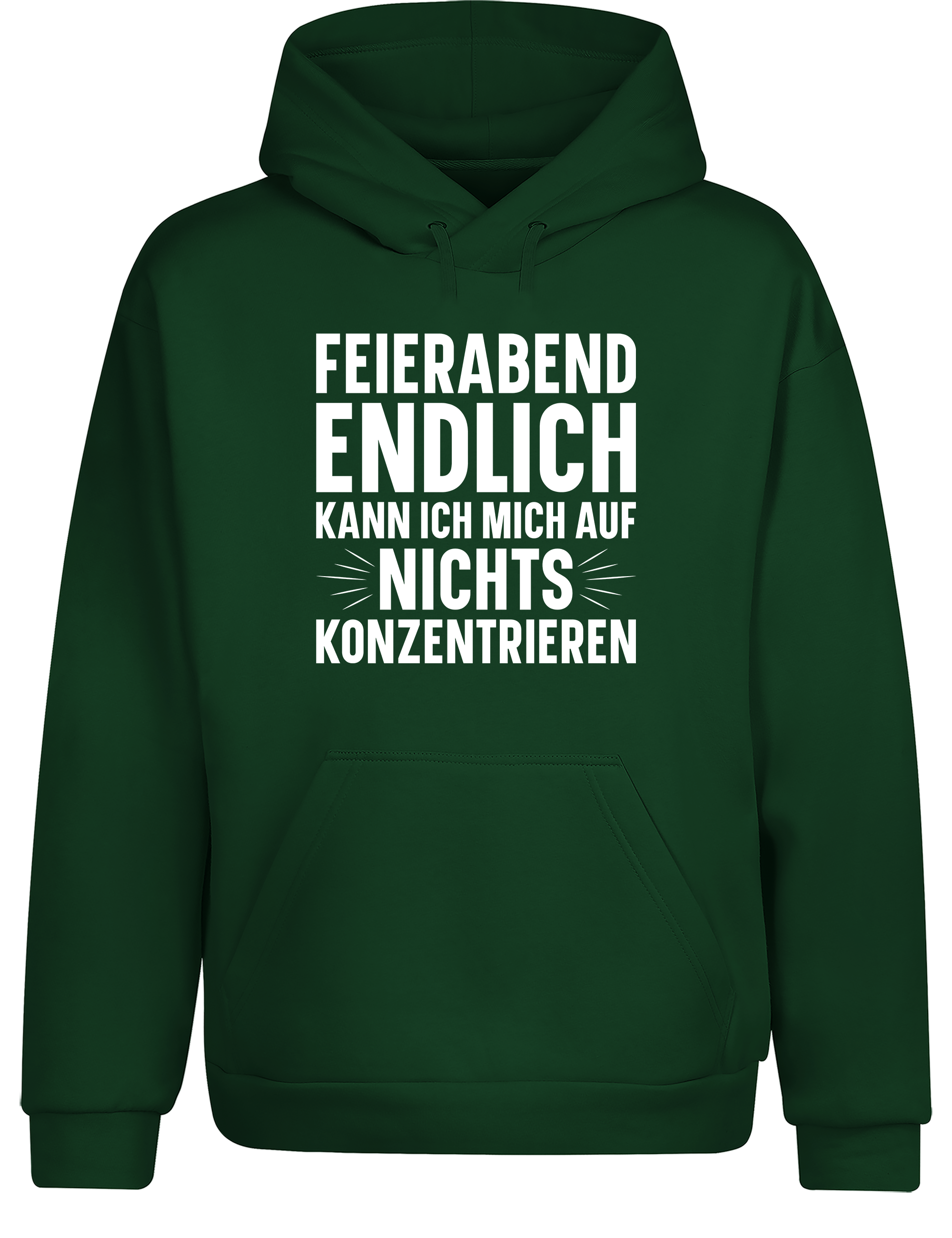 Feierabend Humor – Hoodie „Endlich kann ich mich auf nichts konzentrieren“ | Lustiger Kapuzenpullover für Couch & Büroflucht