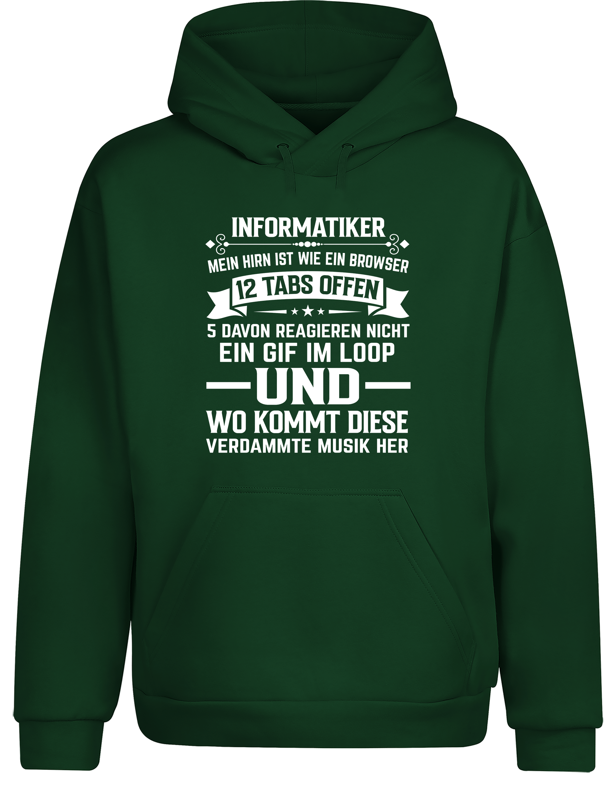 Informatiker Brain – Hoodie im Retro Stil | Lustiger Kapuzenpullover für Programmierer, Entwickler & Nerds
