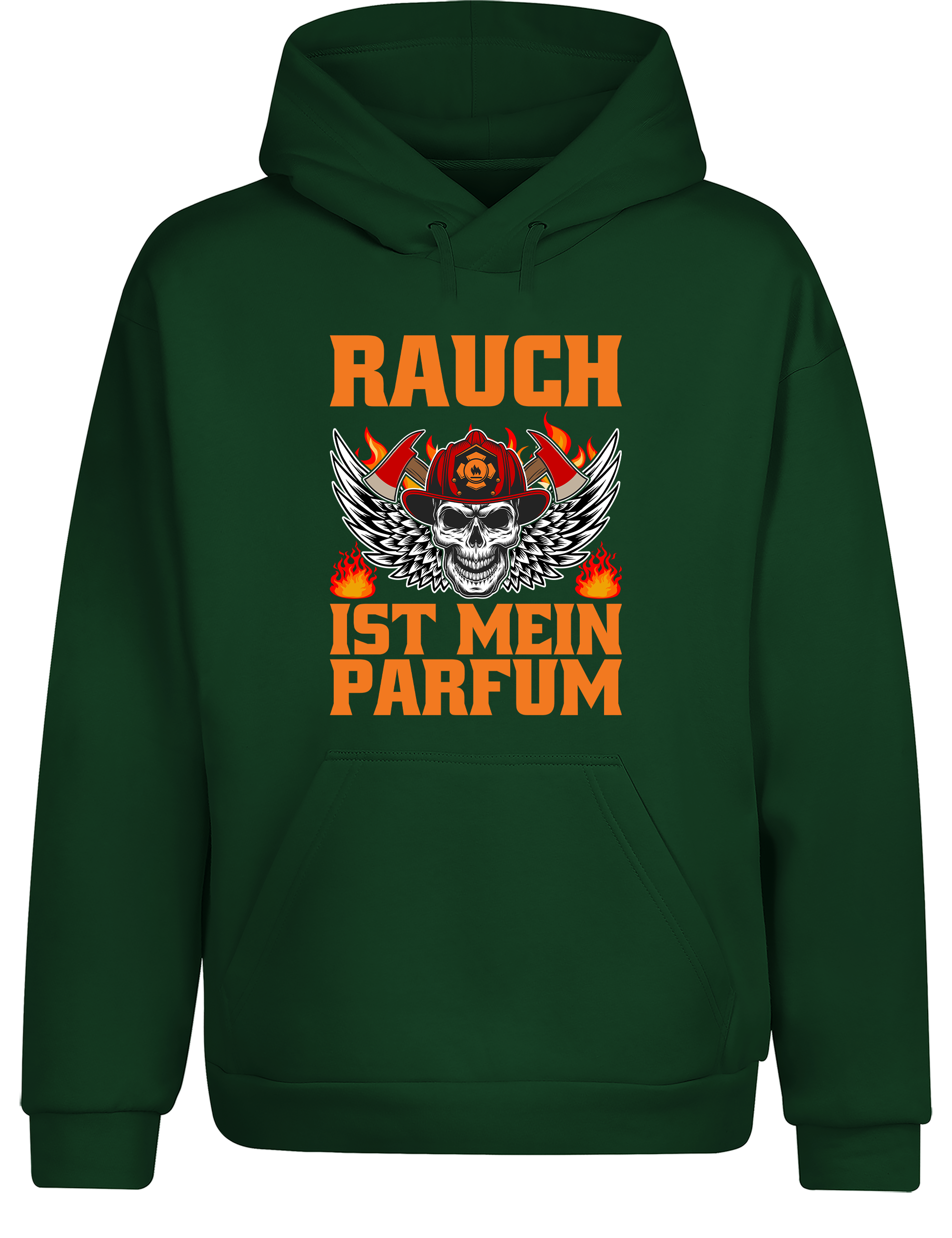 Unisex Hoodie Rauch ist mein Parfum | Feuerwehr Hoodie mit Totenkopf Design