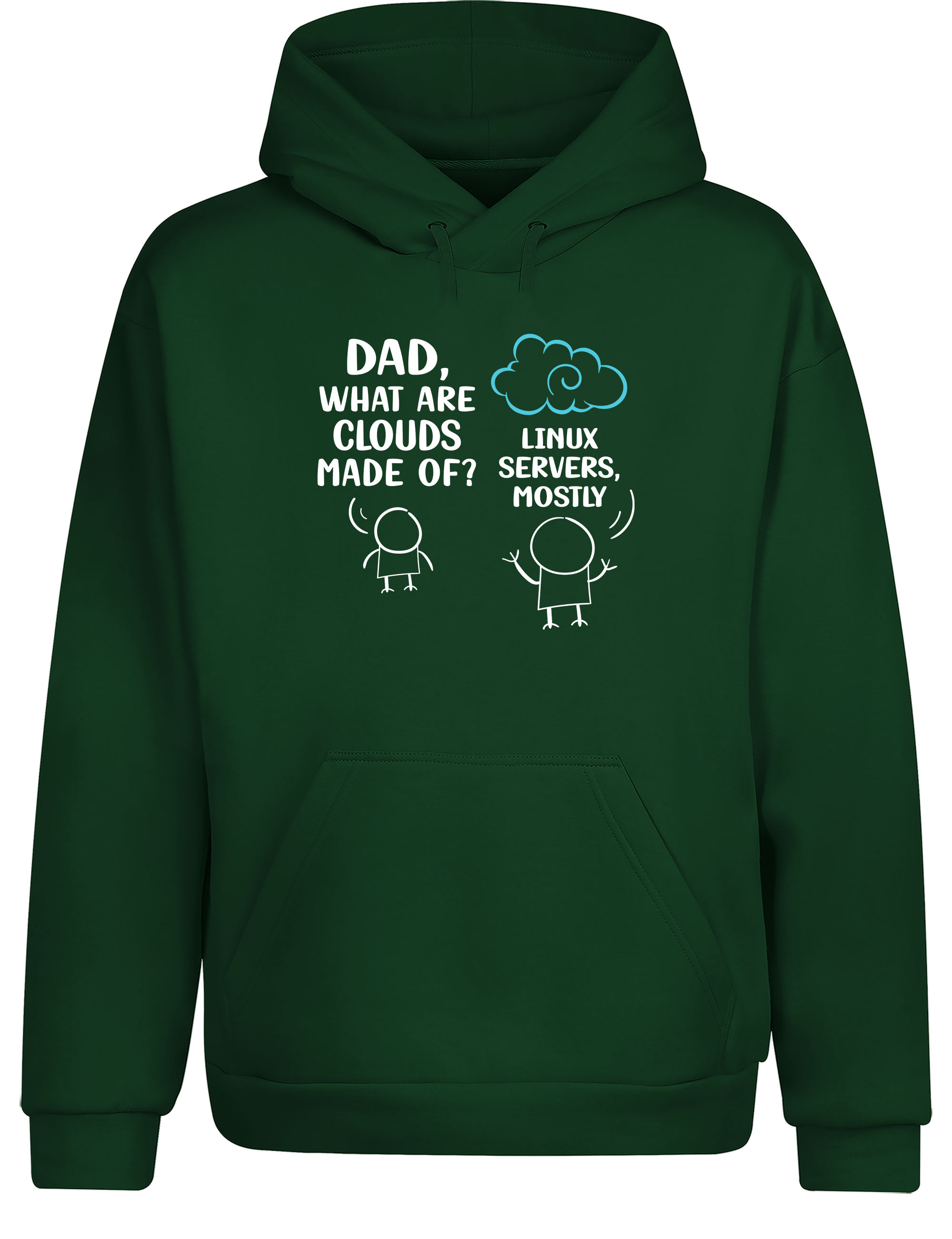 Dad, What Are Clouds Made Of? Linux Servers Mostly – Lustiger Hoodie für Entwickler, Admins & IT-Nerds
