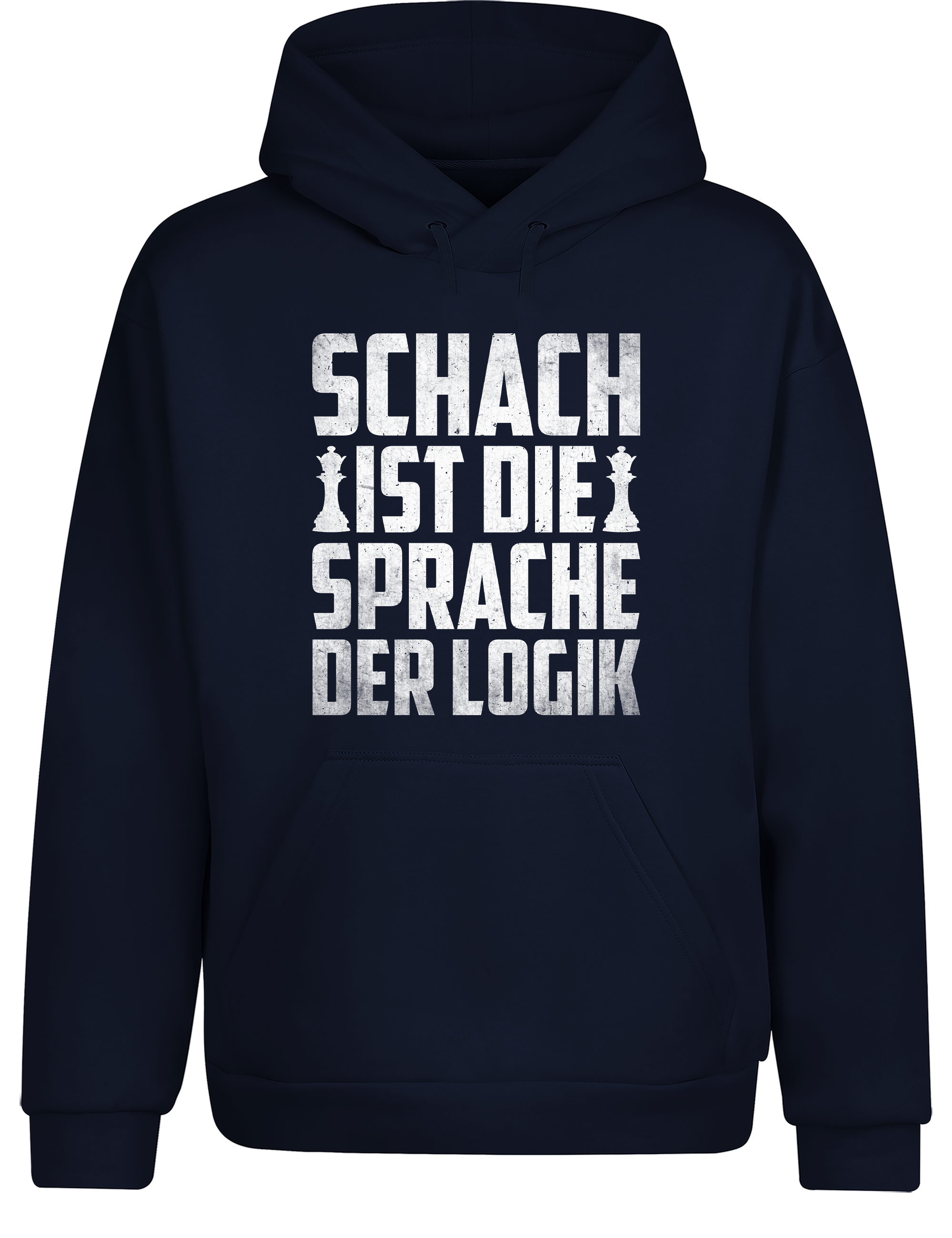 Schach ist die Sprache der Logik – Hoodie im Retro-Stil | Perfekter Kapuzenpullover für Schachspieler, Turniere, Freizeit & als Geschenkidee