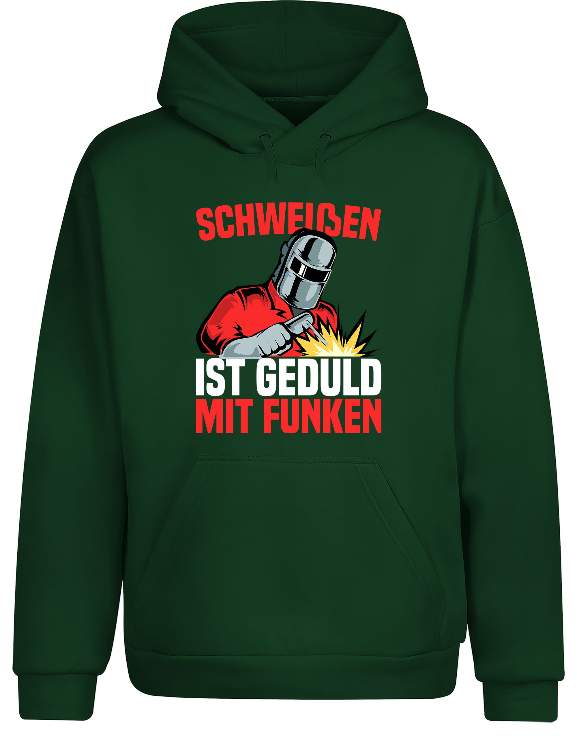 Schweißen ist Geduld mit Funken – Hoodie im Retro Stil | Lustiger Kapuzenpullover für Schweißer, Metallbauer & Handwerker