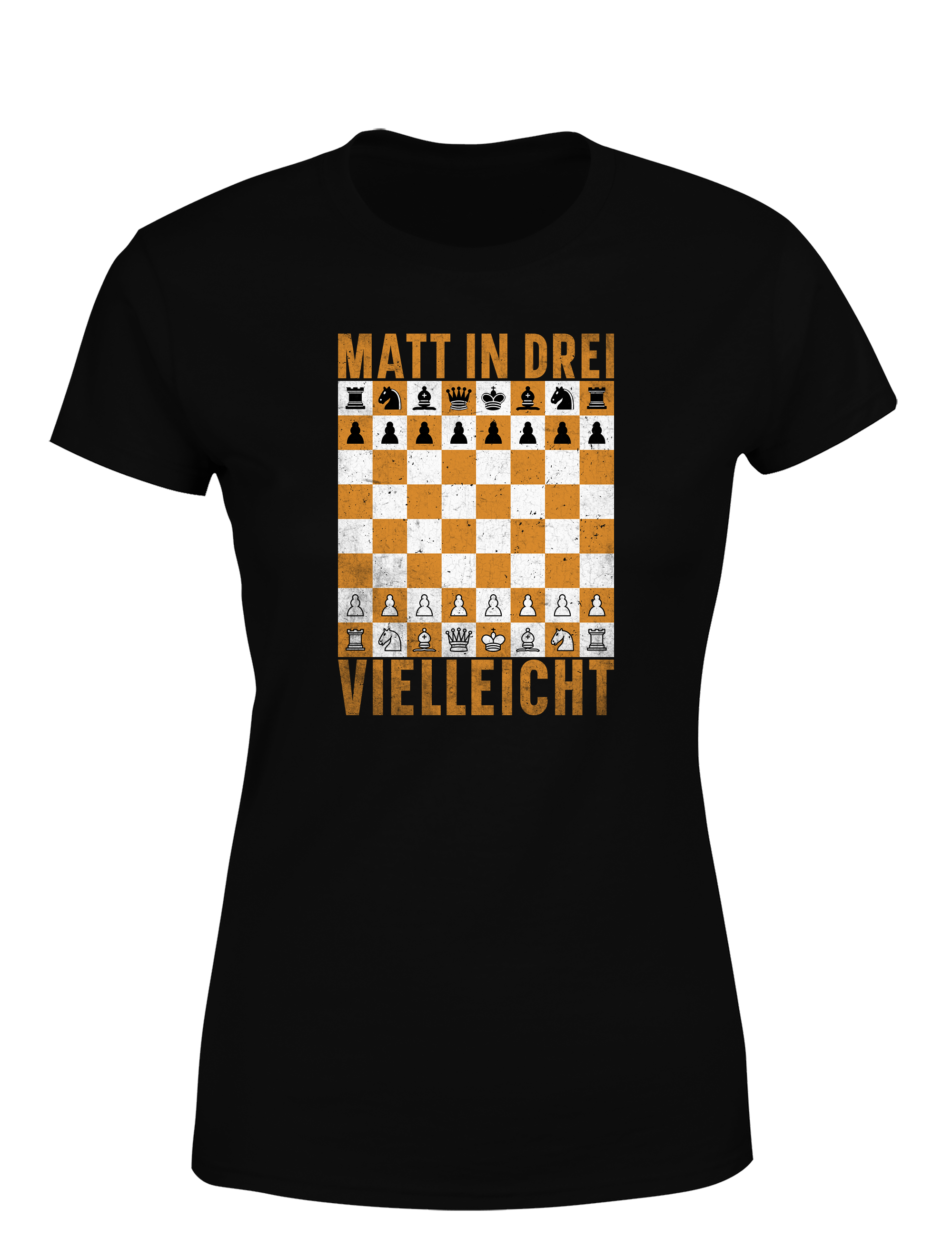 Matt in drei vielleicht – Damen T-Shirt im Retro Stil | Stylisches Damen Shirt für Schachspielerinnen, Turniere, Freizeit & Geschenkidee
