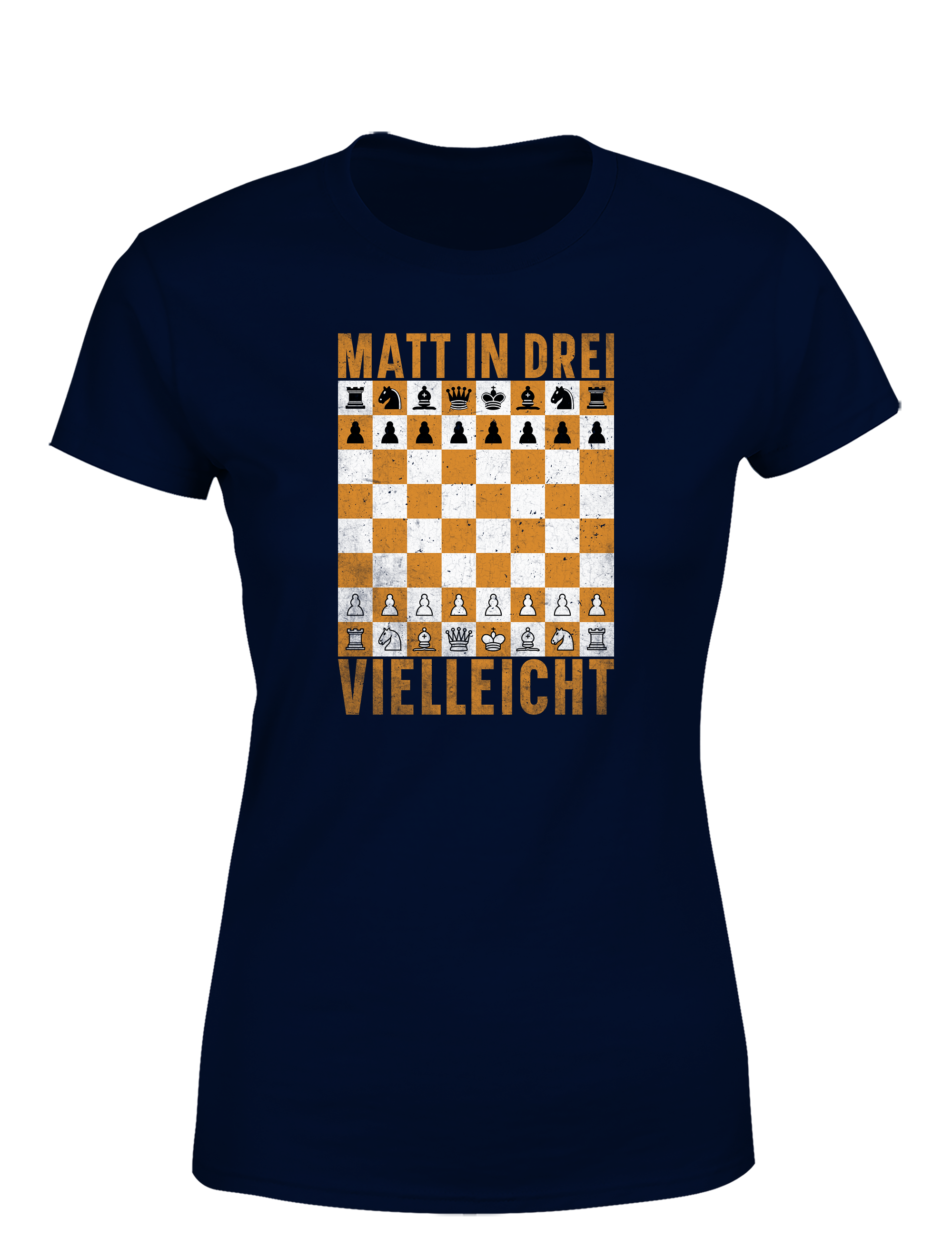 Matt in drei vielleicht – Damen T-Shirt im Retro Stil | Stylisches Damen Shirt für Schachspielerinnen, Turniere, Freizeit & Geschenkidee