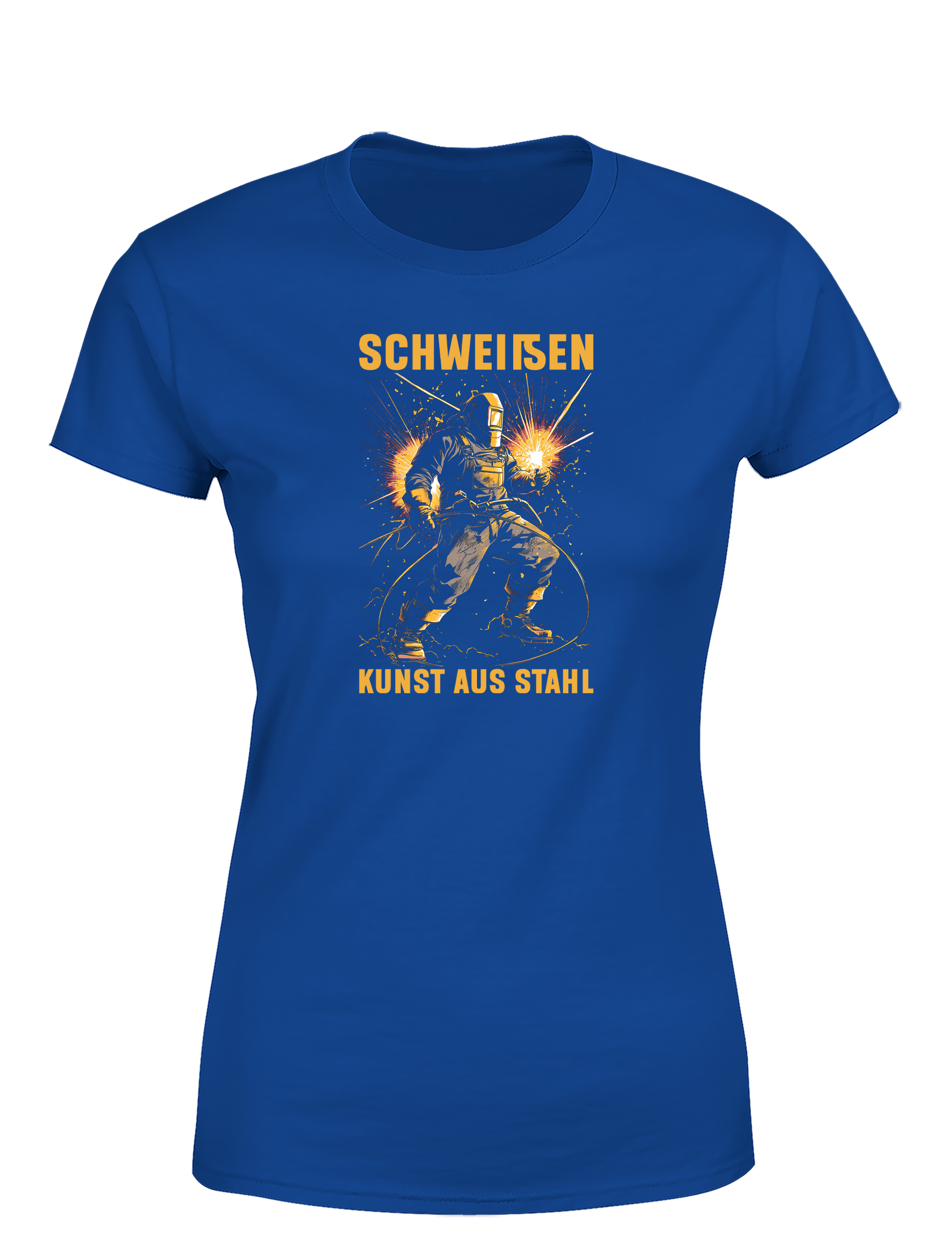 Schweißen – Kunst aus Stahl – Damen T-Shirt im Retro Stil | Lustiges Shirt für Schweißerinnen, Metallbauerinnen & Handwerkerinnen