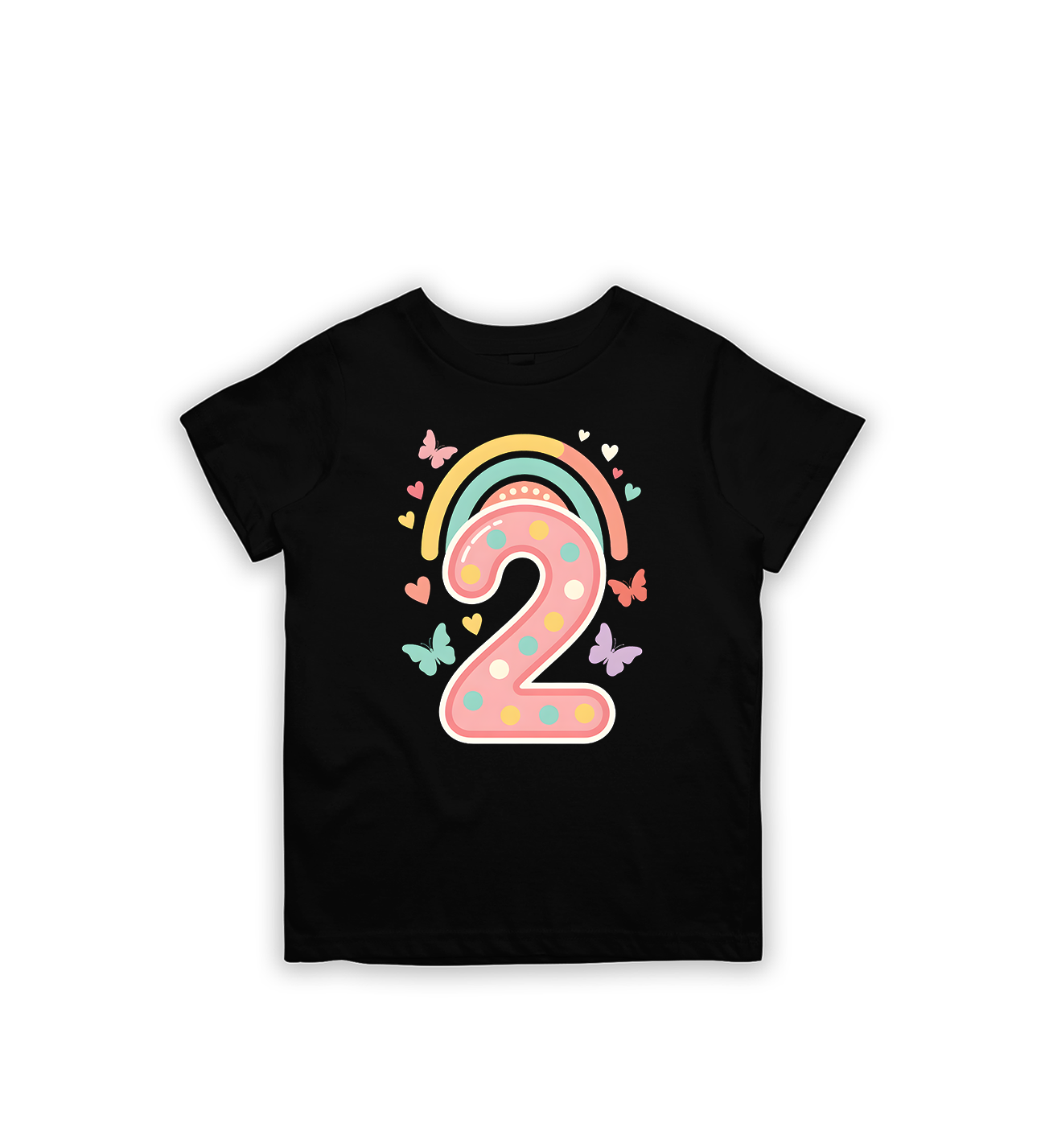 2. Geburtstag Regenbogen Kinder T-Shirt