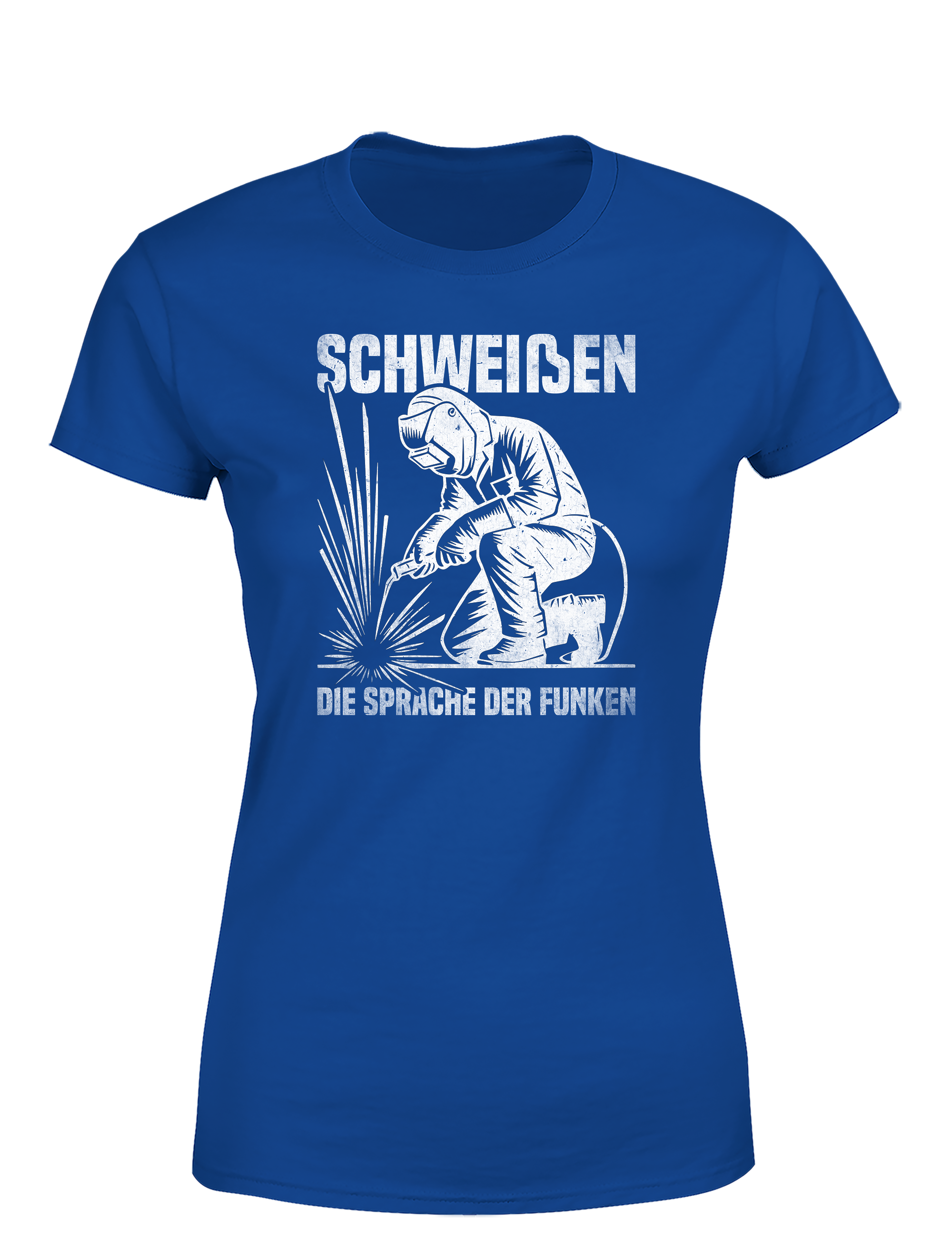 Schweißen – die Sprache der Funken – Damen T-Shirt im Retro Stil | Lustiges Shirt für Schweißerinnen, Metallbauerinnen & Handwerkerinnen