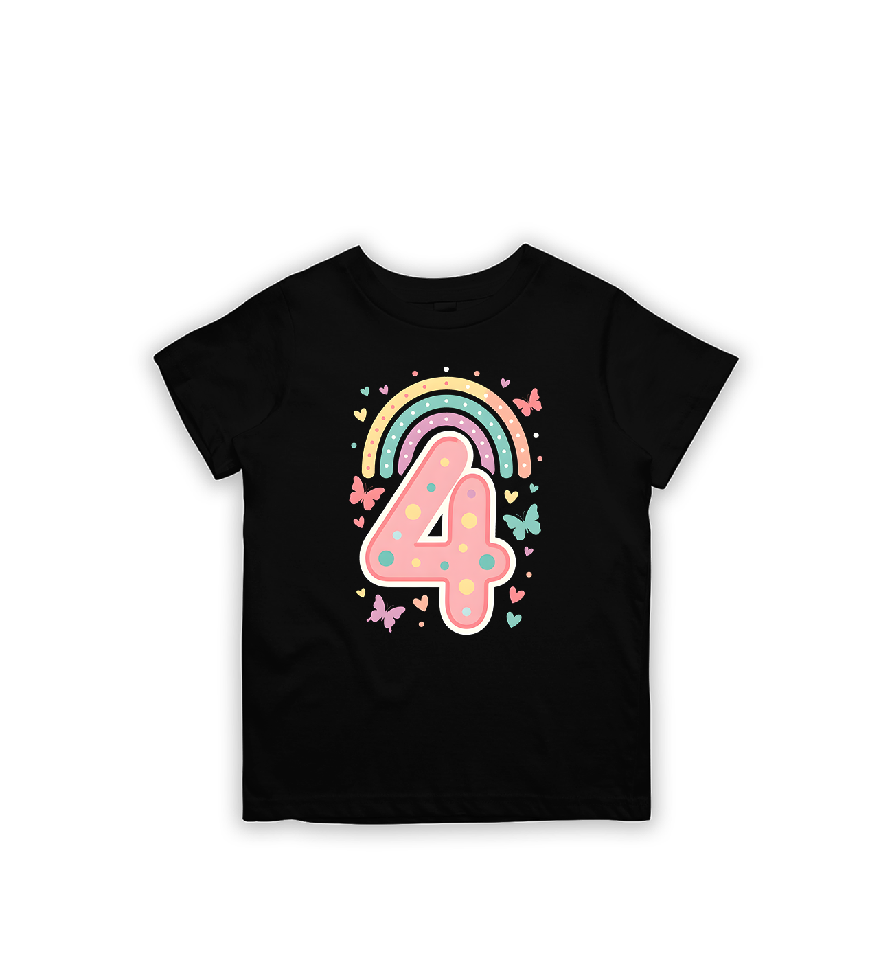 4. Geburtstag Regenbogen Kinder T-Shirt