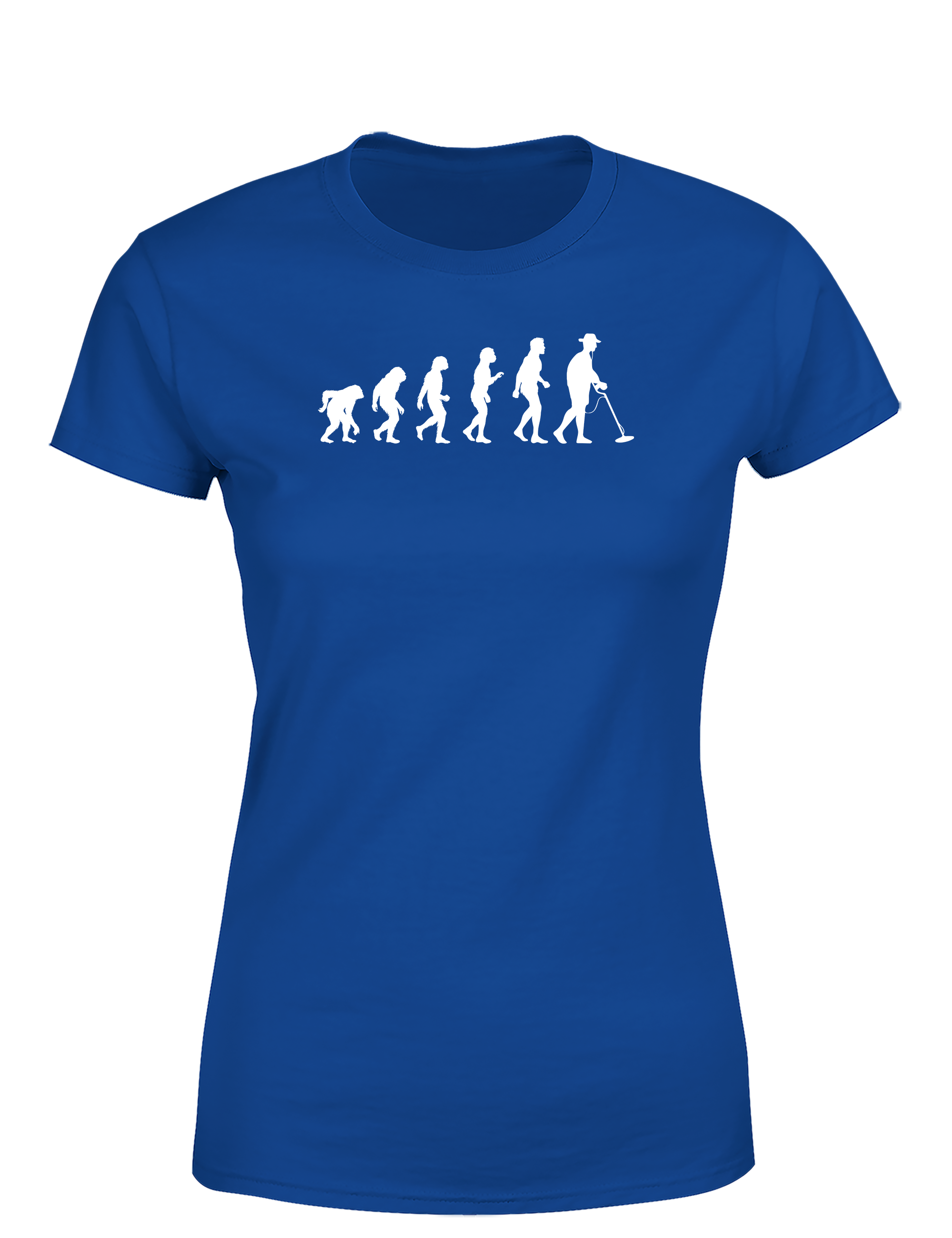 Evolution des Sondelns – Damen T-Shirt im Retro Stil | Lustiges Shirt für Schatzsucherinnen, Freizeit & Geschenkidee