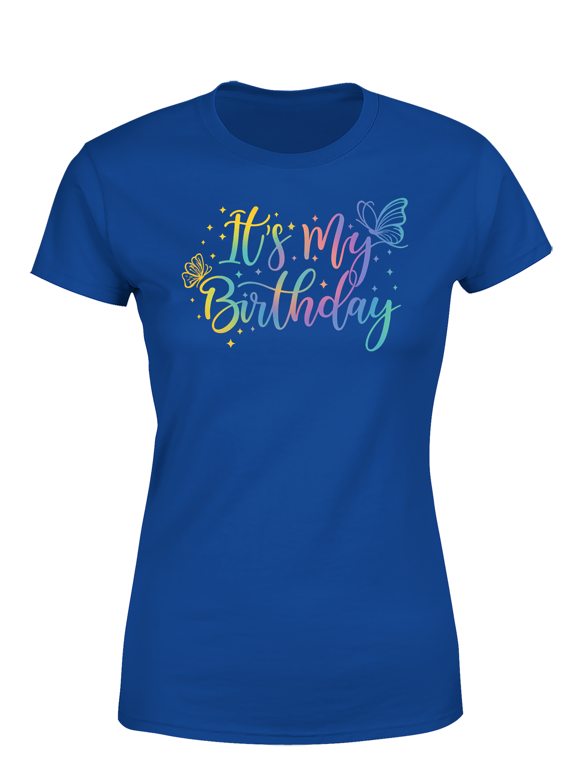 Damen T-Shirt „It’s My Birthday“ | Buntes Geburtstag Shirt mit Schmetterling Motiv