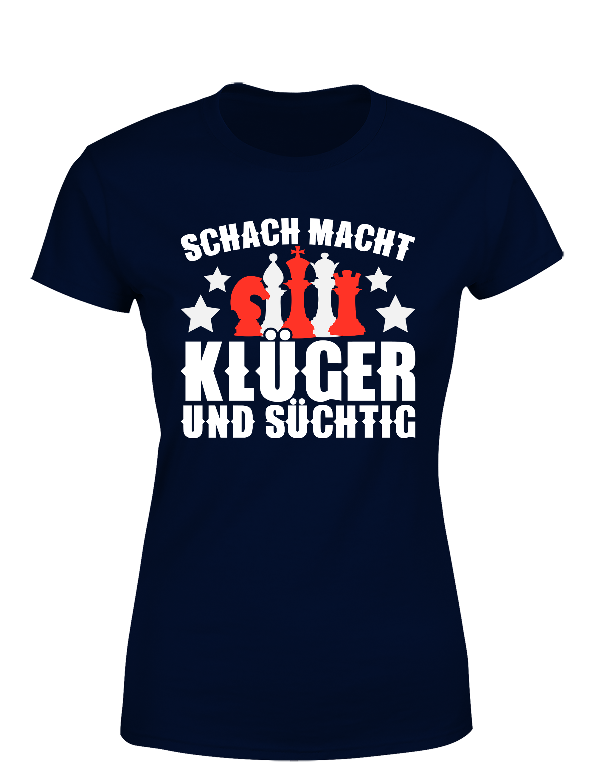 Schach macht klüger und süchtig – Damen T-Shirt im Retro Stil | Perfektes Damen Shirt für Schachspieler, Turniere, Freizeit & Geschenkidee (Copie)