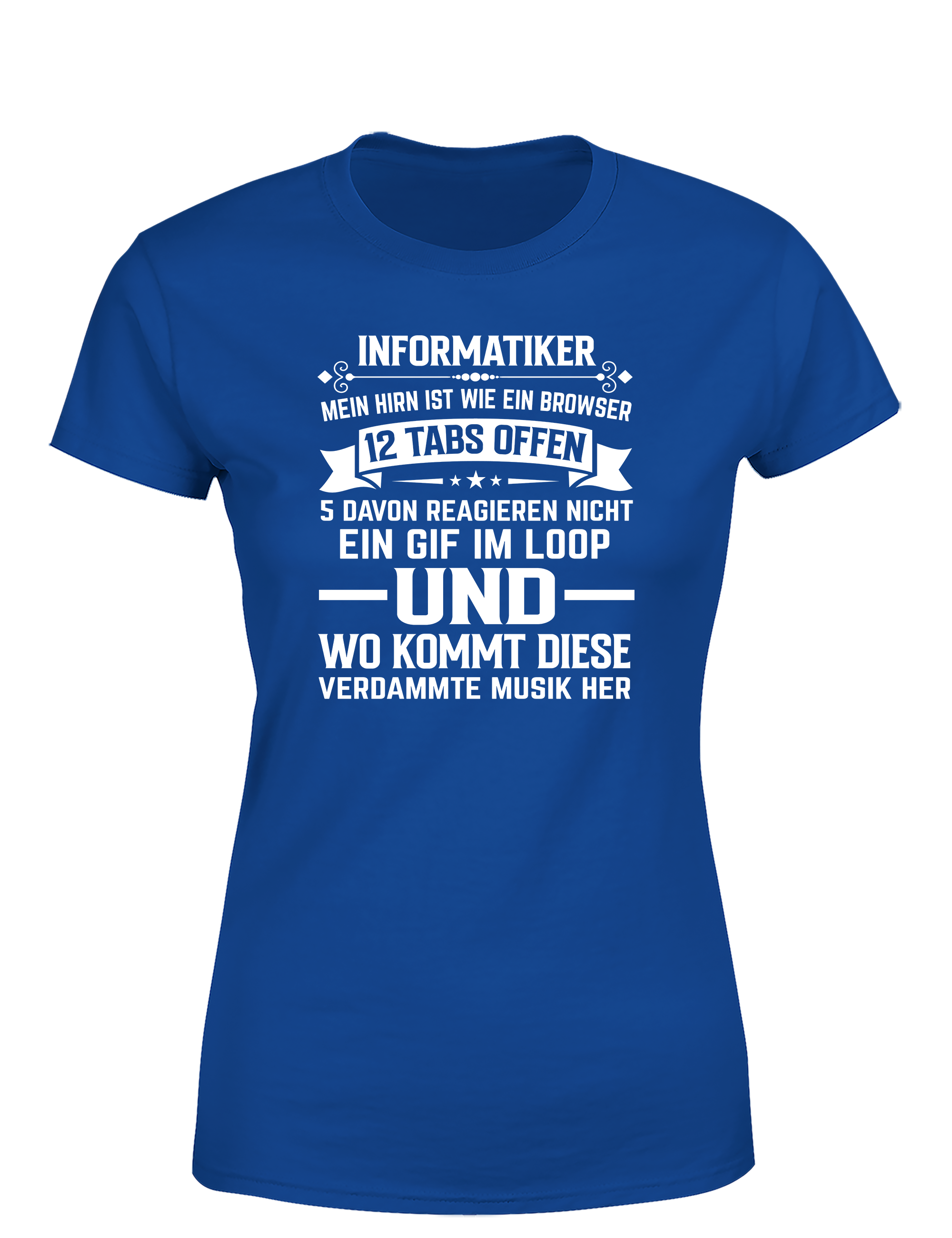 Informatiker Brain – Damen T-Shirt im Retro Stil | Lustiges Nerd Shirt für Programmiererinnen, Entwicklerinnen & IT-Fans