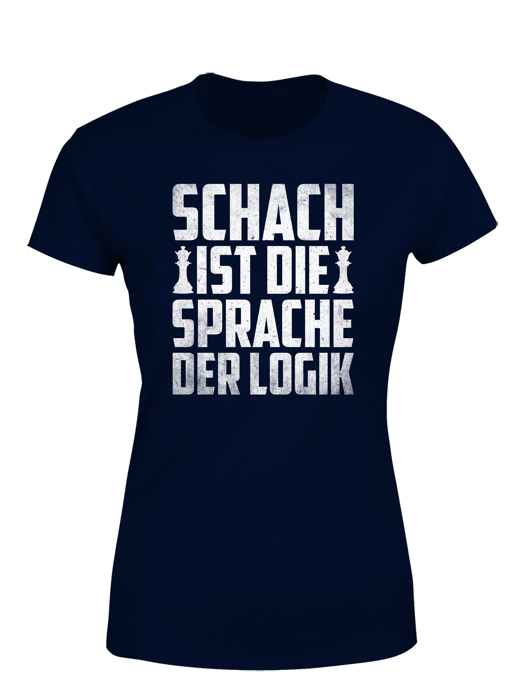 Schach ist die Sprache der Logik – Damen T-Shirt im Retro Stil | Stylisches Damen Shirt für Schachspielerinnen, Turniere, Freizeit & Geschenkidee