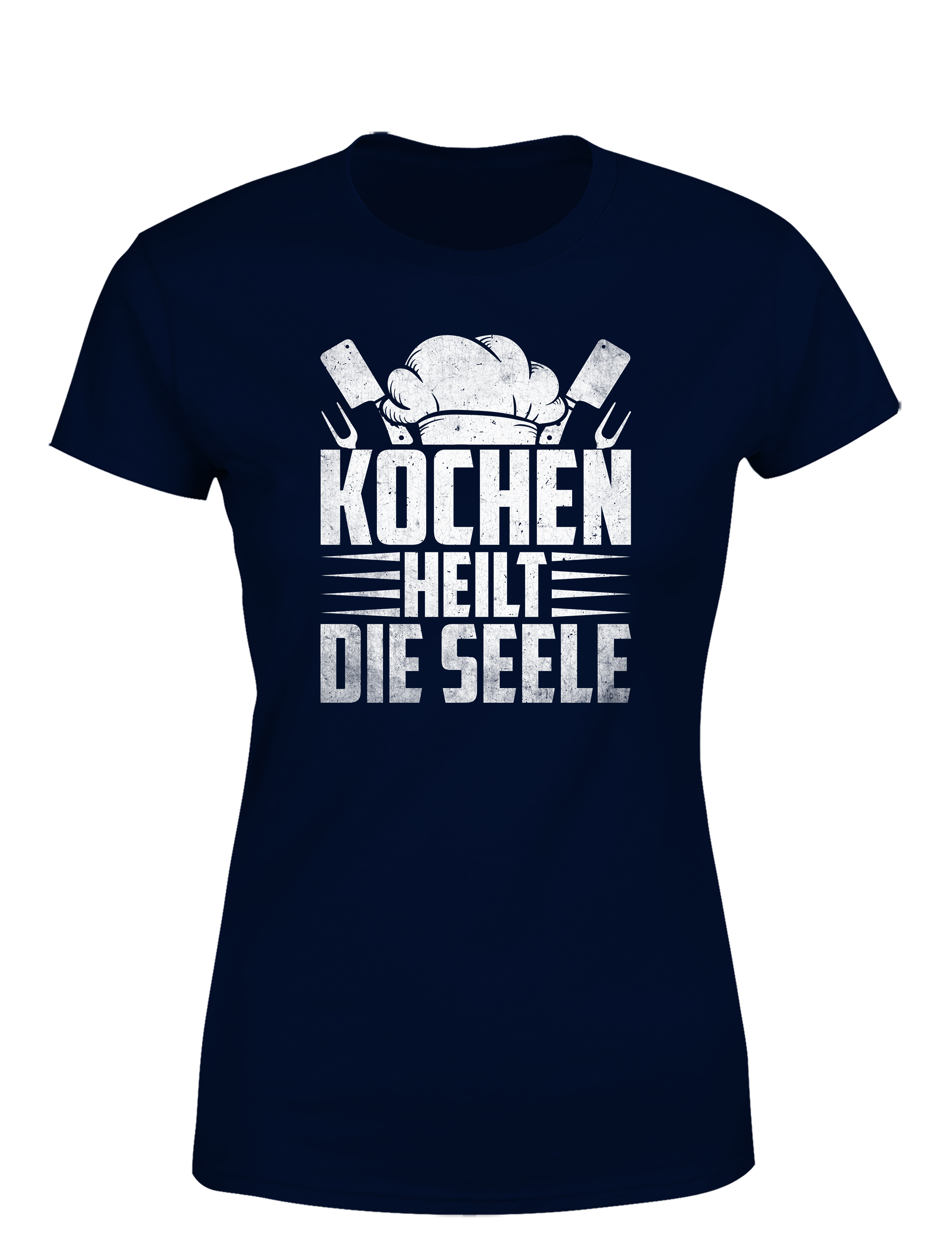 Damen T-Shirt „Kochen heilt die Seele“ | Stylisches Koch Shirt für Frauen mit Herz