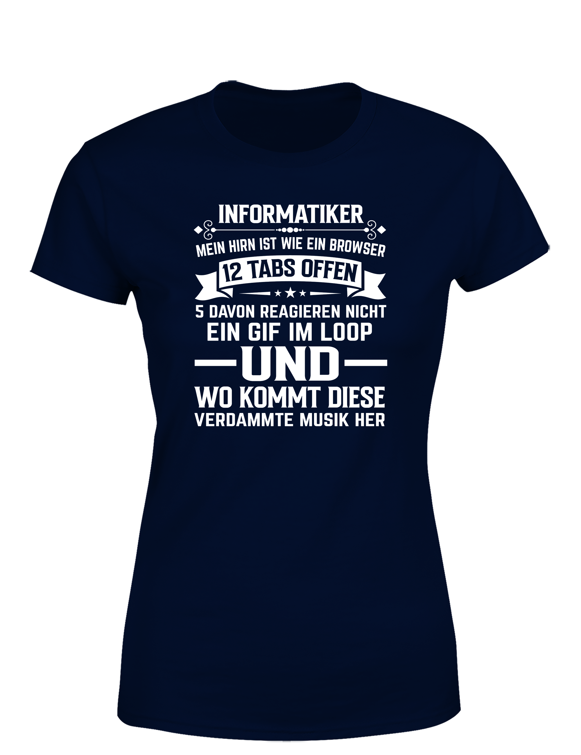Informatiker Brain – Damen T-Shirt im Retro Stil | Lustiges Nerd Shirt für Programmiererinnen, Entwicklerinnen & IT-Fans