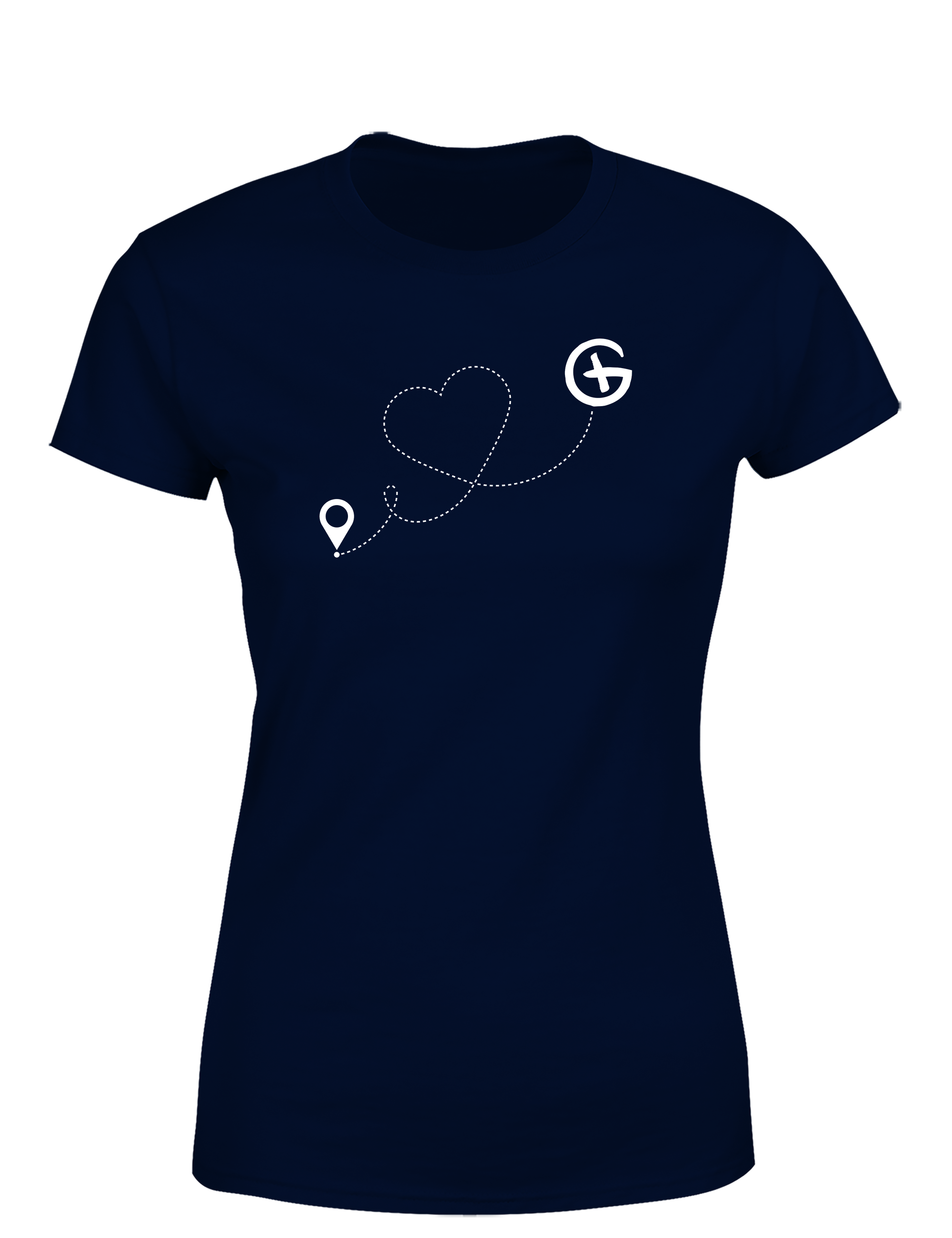 Geocaching Herz – Damen T-Shirt im Retro Stil | Stylisches Shirt für Geocacherinnen, Schatzsucherinnen & Outdoor-Fans