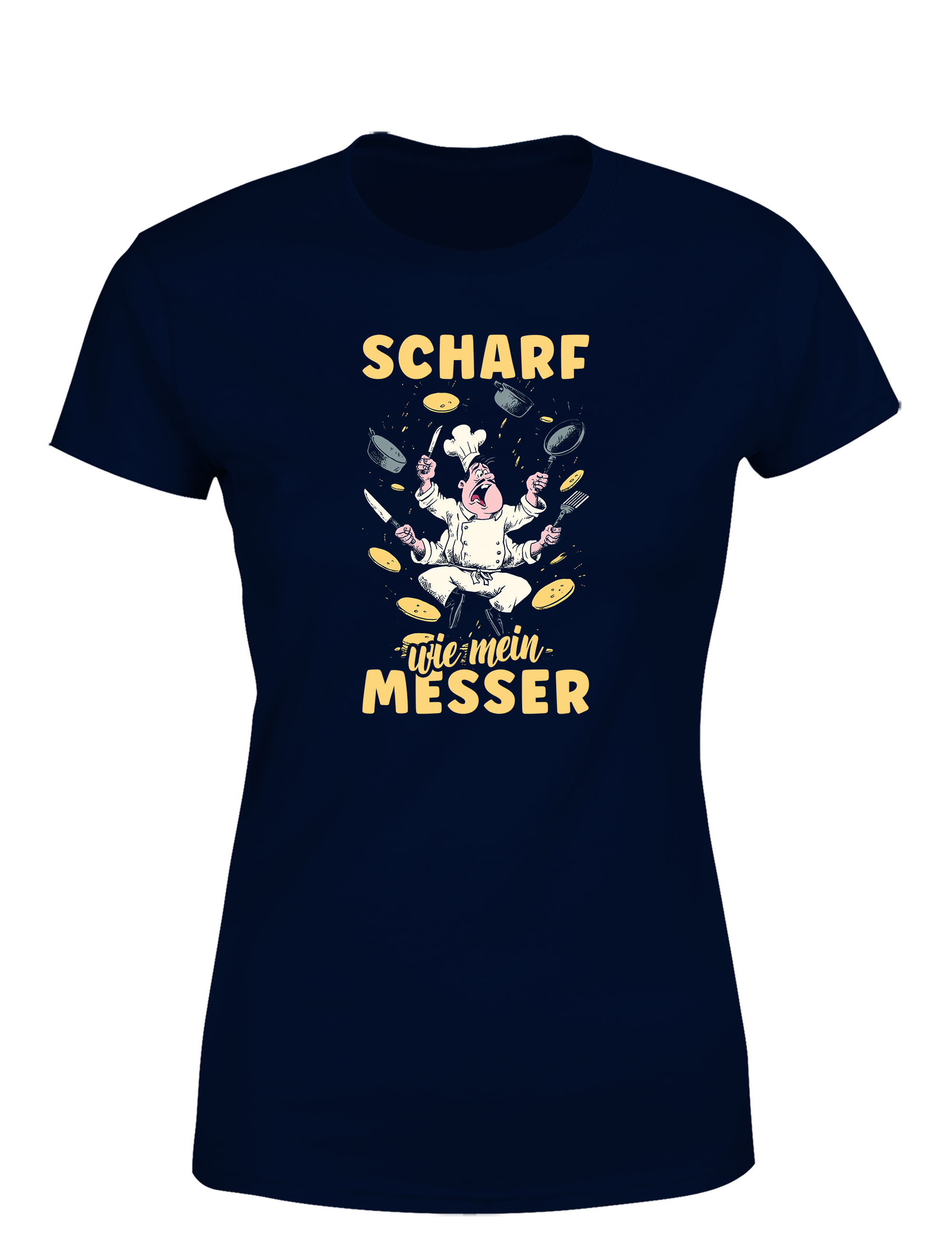 Damen T-Shirt „Scharf wie mein Messer“ | Cooles Koch Shirt für Frauen mit Küchenpower