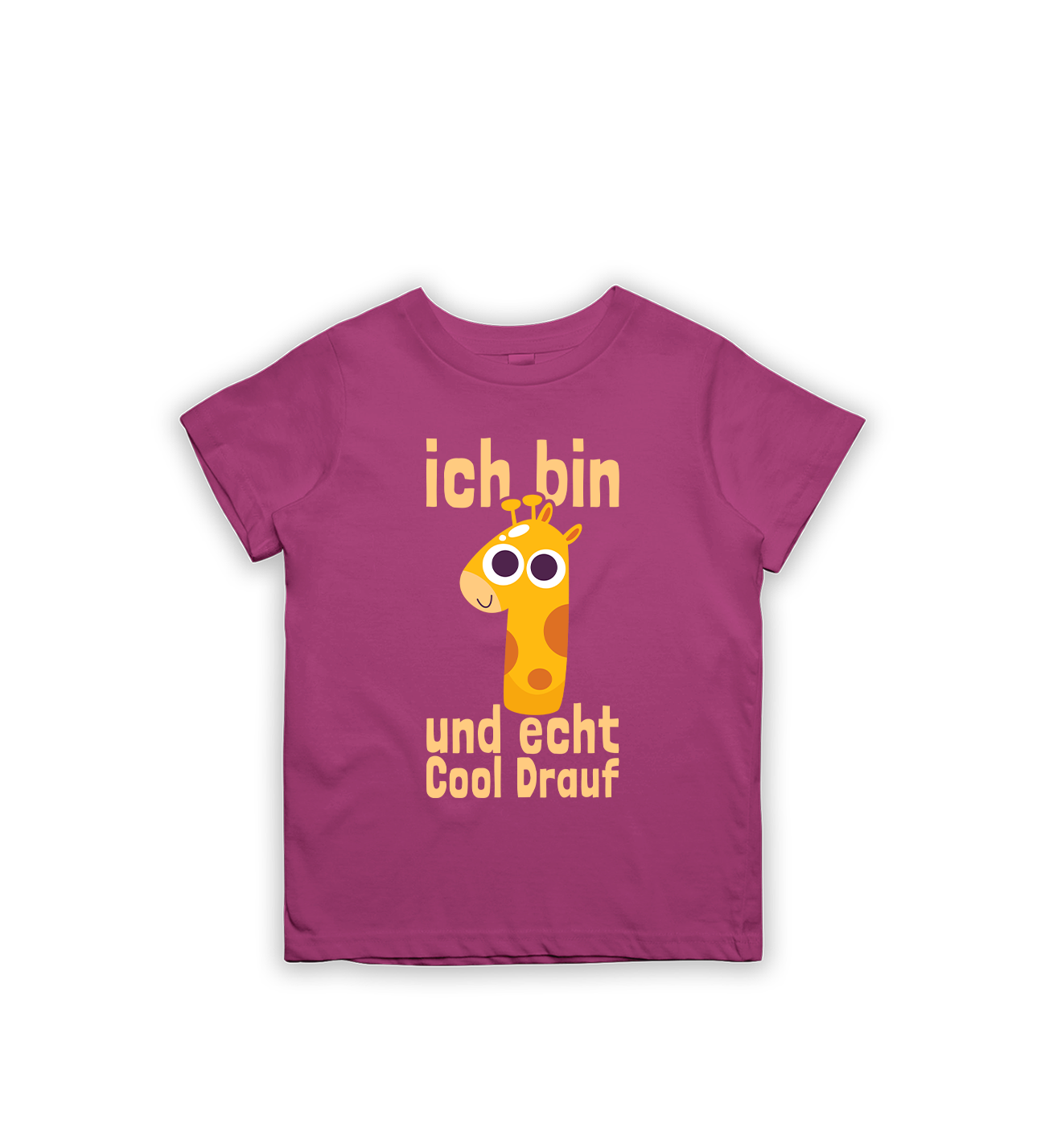 Ich bin 1 und echt cool drauf Kinder T-Shirt – Lustiges Giraffen Geburtstagsshirt für den 1. Geburtstag