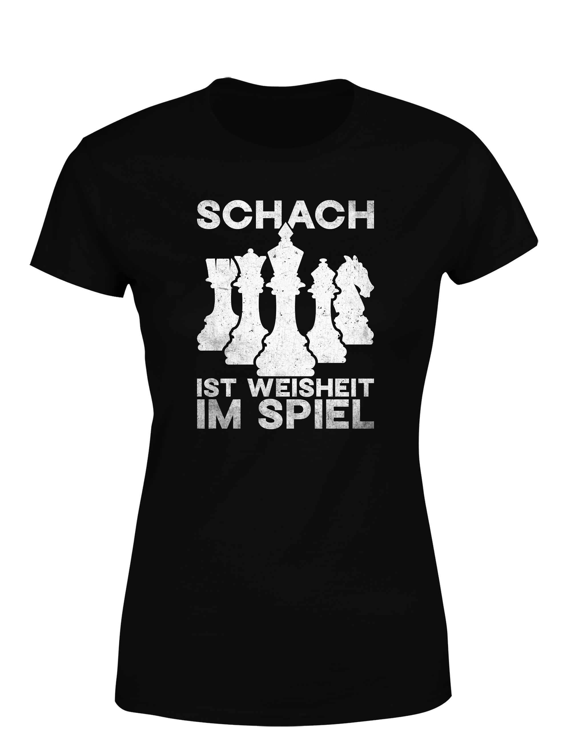 Schach ist Weisheit im Spiel – Damen T-Shirt im Retro Stil | Stylisches Damen Shirt für Schachspielerinnen, Turniere, Freizeit & Geschenkidee