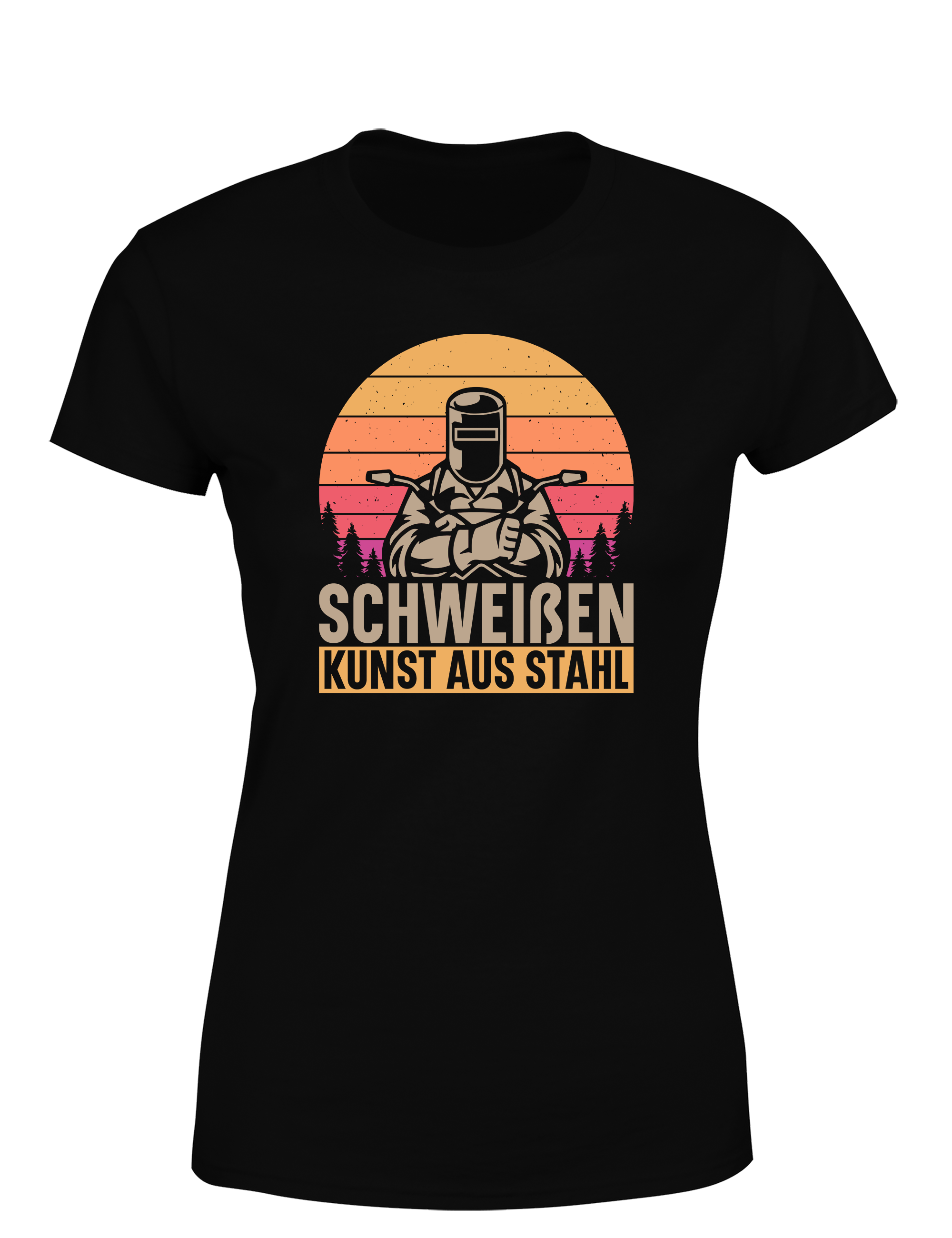 Schweißen – Kunst aus Stahl – Damen T-Shirt im Retro Stil | Lustiges Shirt für Schweißerinnen, Metallbauerinnen & Handwerkerinnen