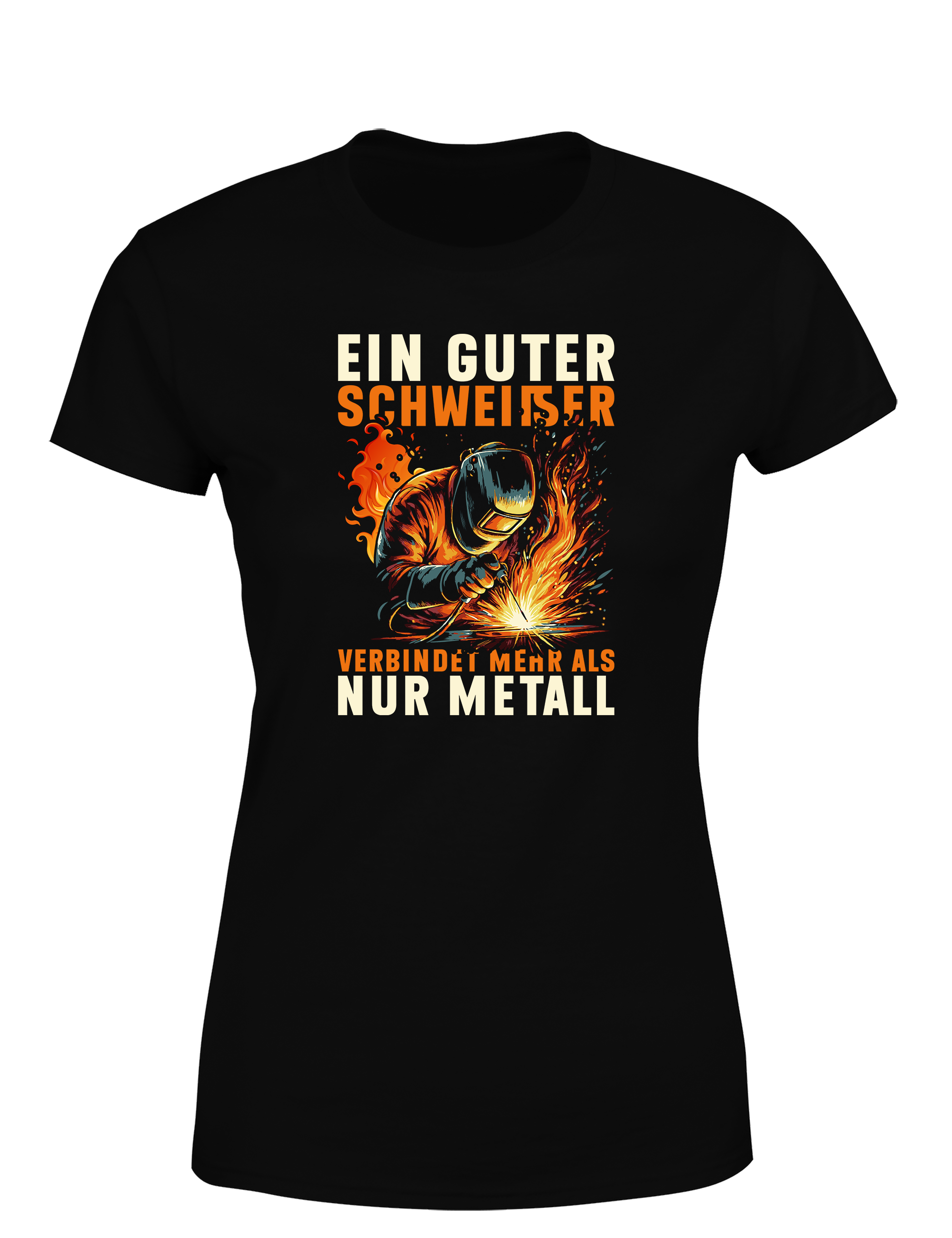 Ein guter Schweißer verbindet mehr als nur Metall – Damen T-Shirt im Retro Stil | Lustiges Shirt für Schweißerinnen, Metallbauerinnen & Handwerkerinnen