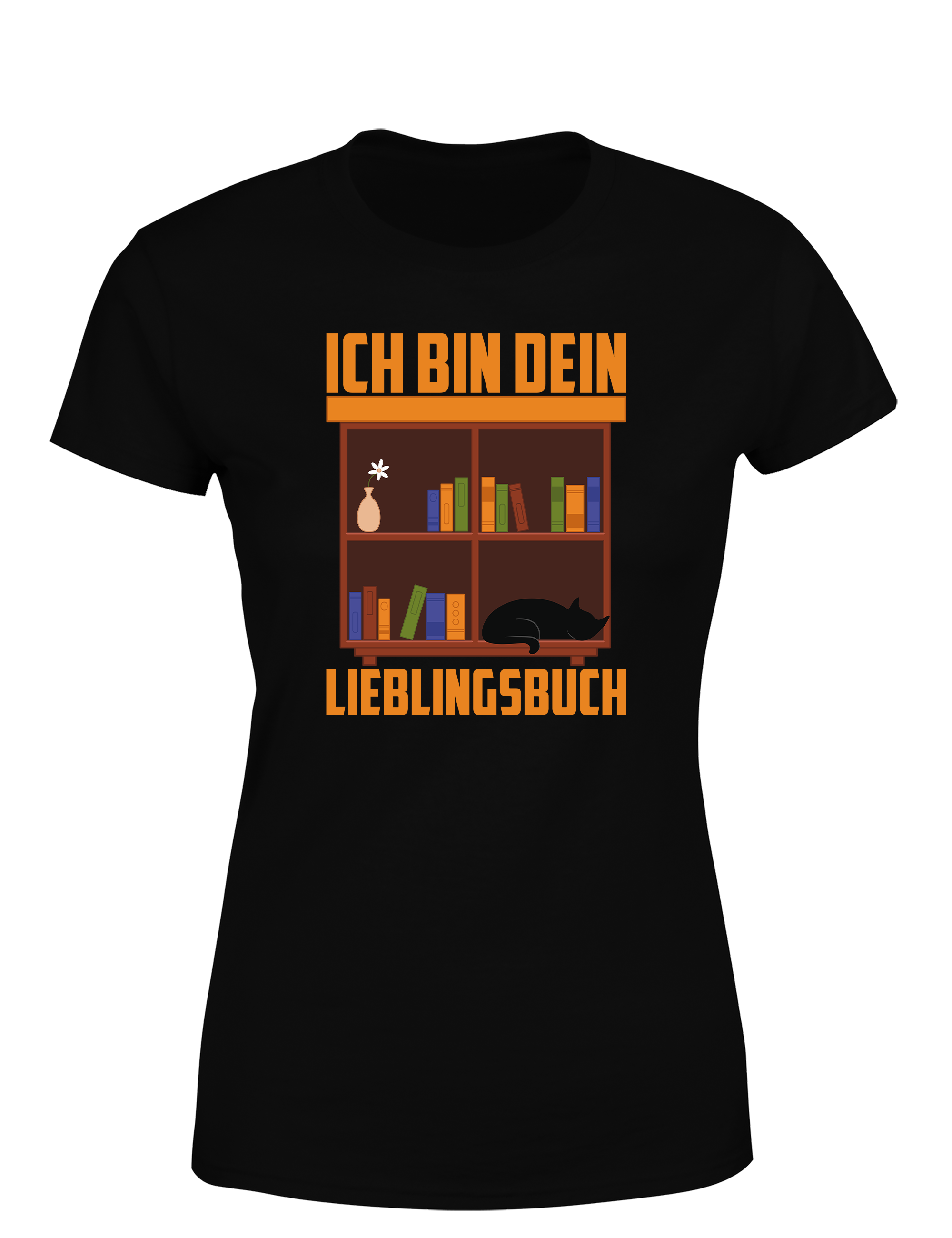 Ich bin dein Lieblingsbuch – Damen T-Shirt im Retro Stil | Lustiges Shirt für Leserinnen, Bibliothek & Geschenkidee