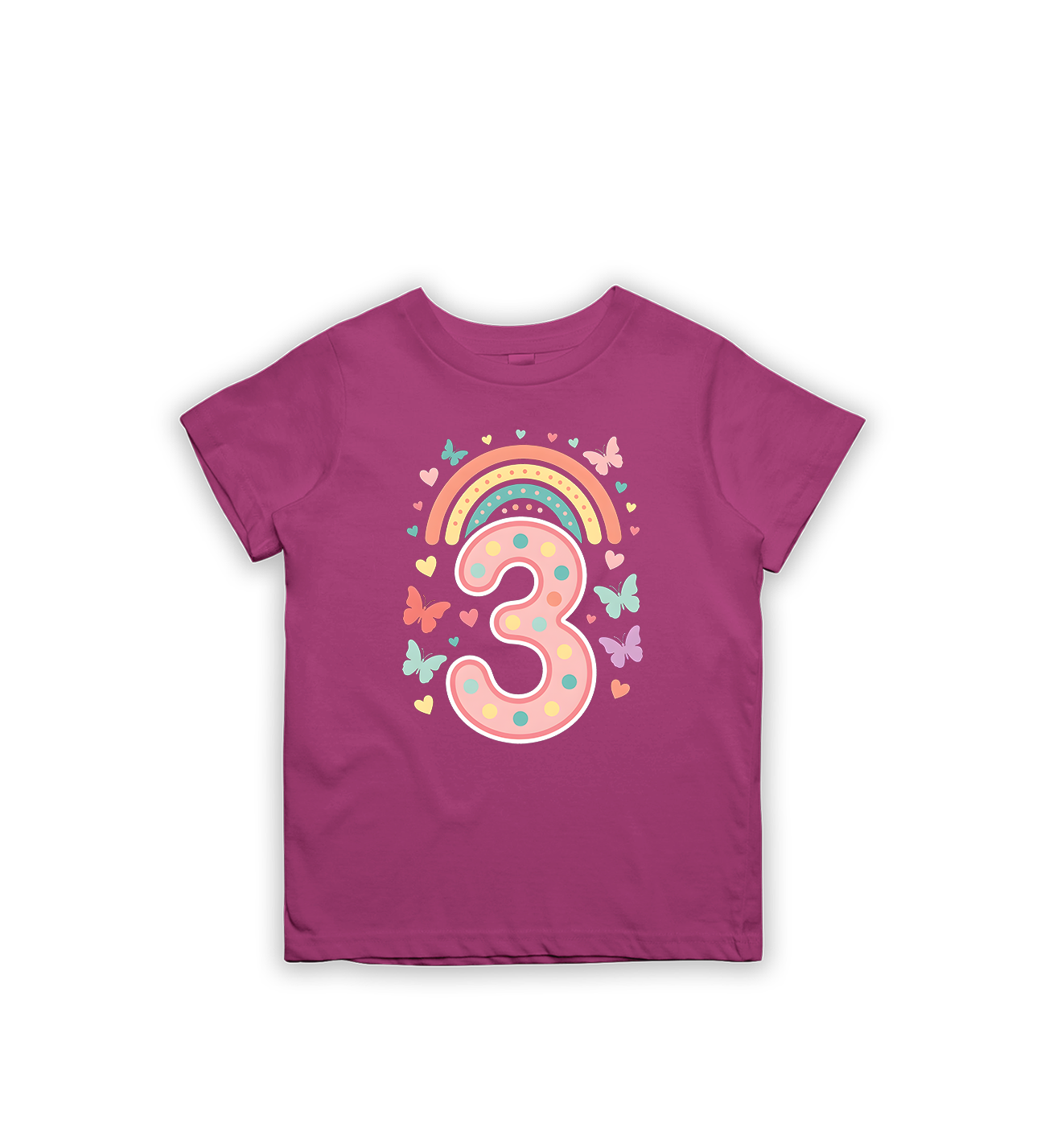 3. Geburtstag Regenbogen Kinder T-Shirt